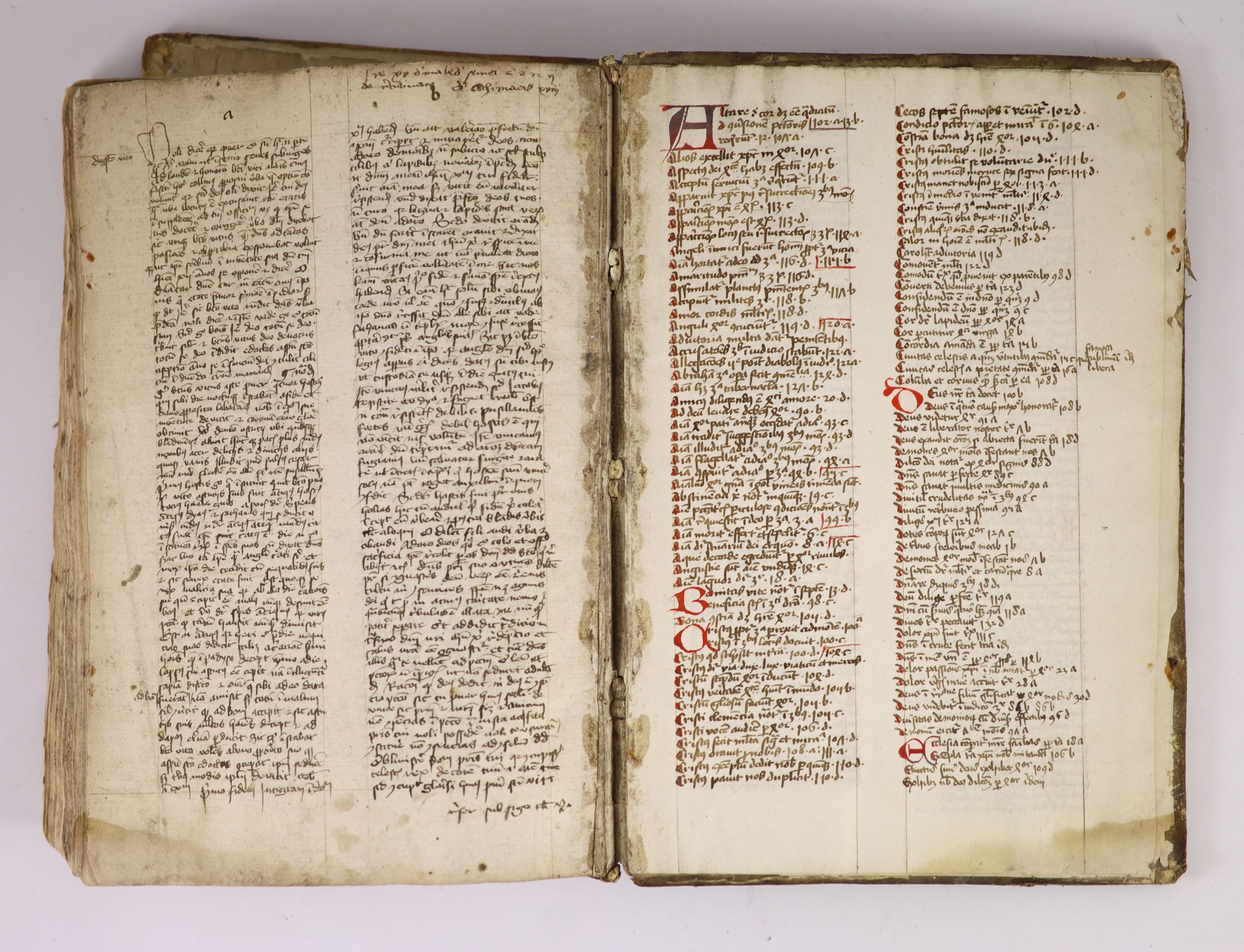 ° An early 15th century German manuscript volume of Lenten sermons, c1400.The volume consists of 134 - Image 6 of 9