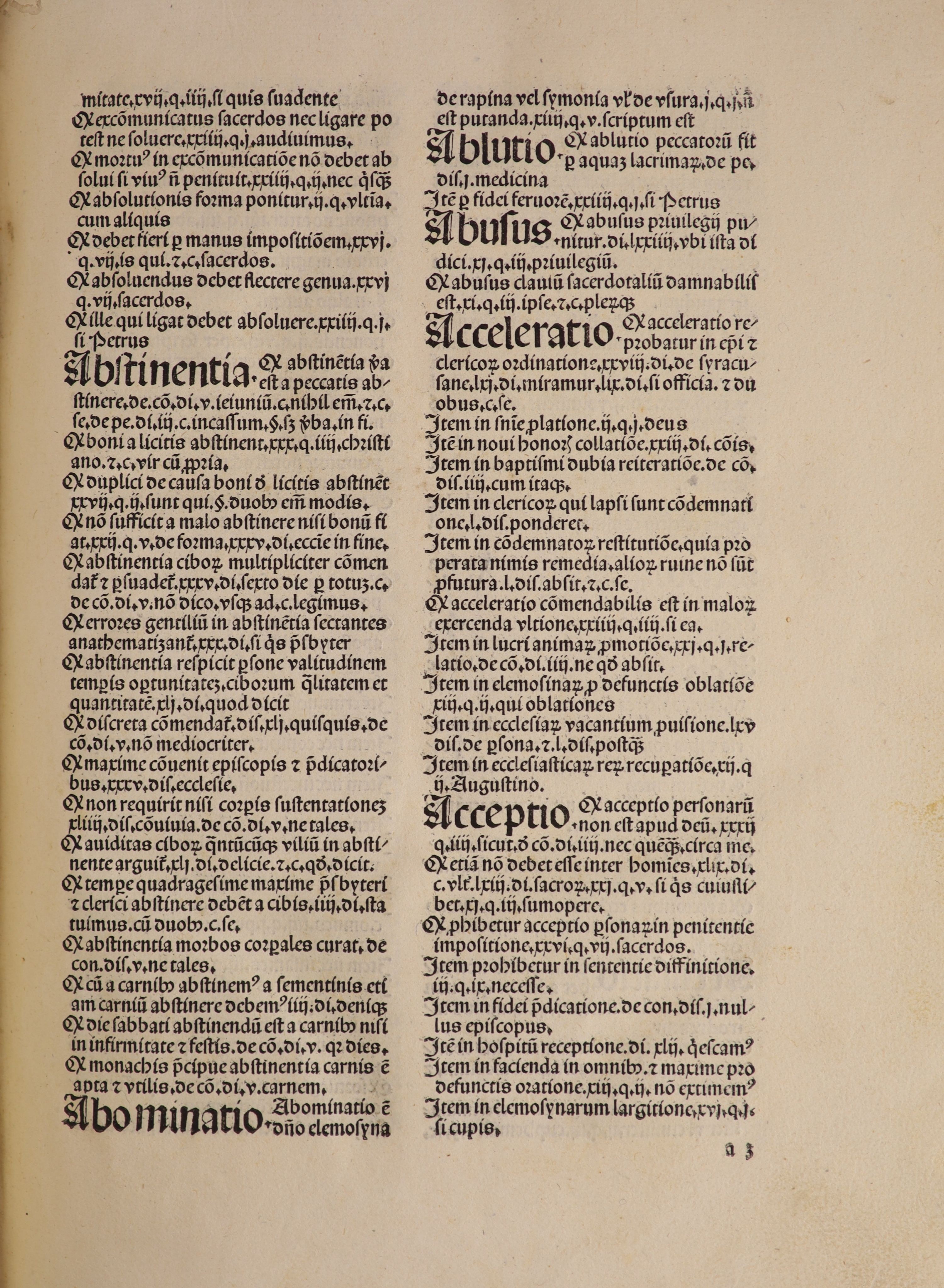 ° Martinus Polonus - Margarita decreti seu tabula martiniana. Strassburg [ Printer of the 1493 "