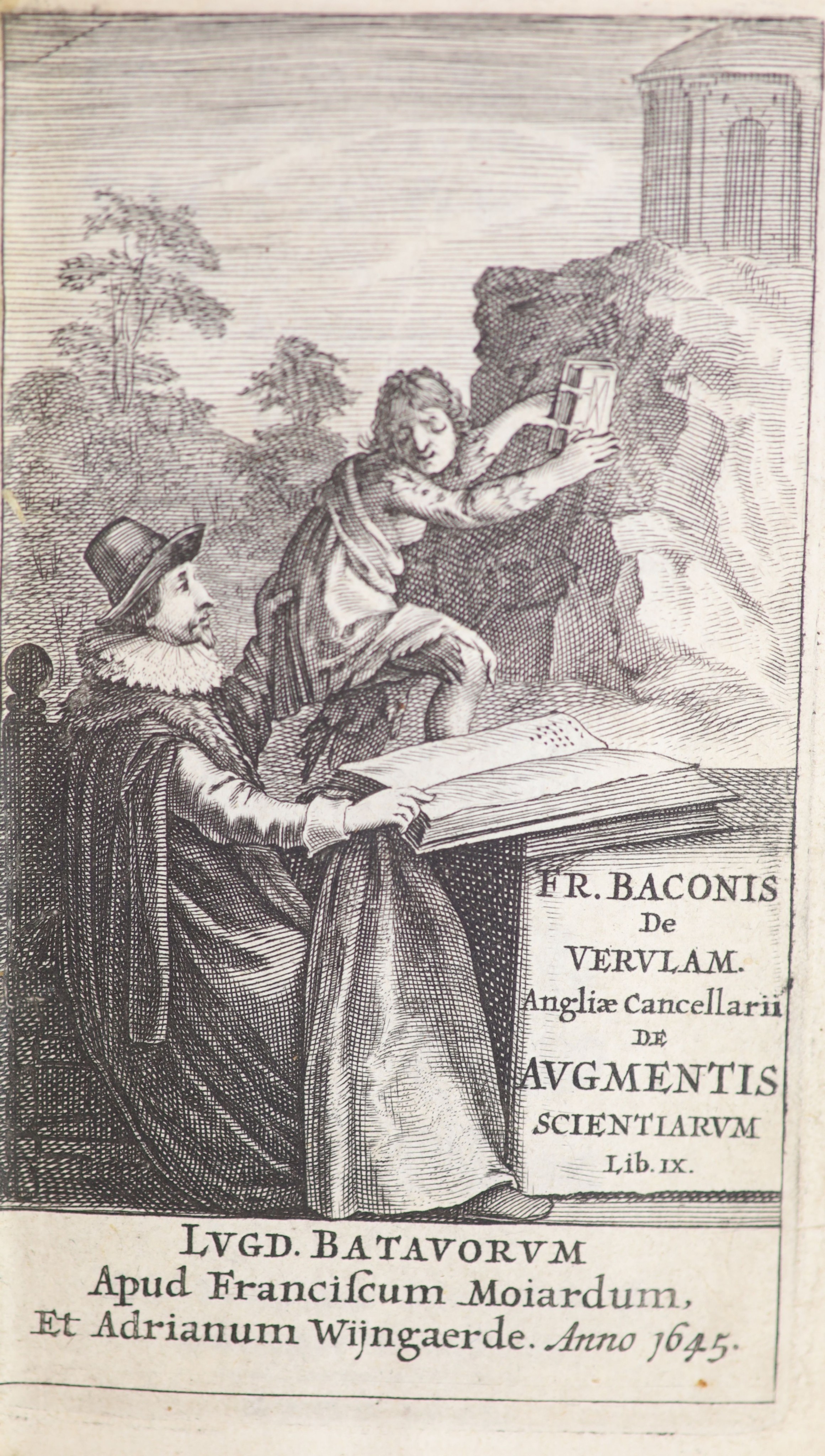 ° Bacon, Francis. De Dignitate & Augmentis Scientifcarum, libri IX...... editio nova. engraved