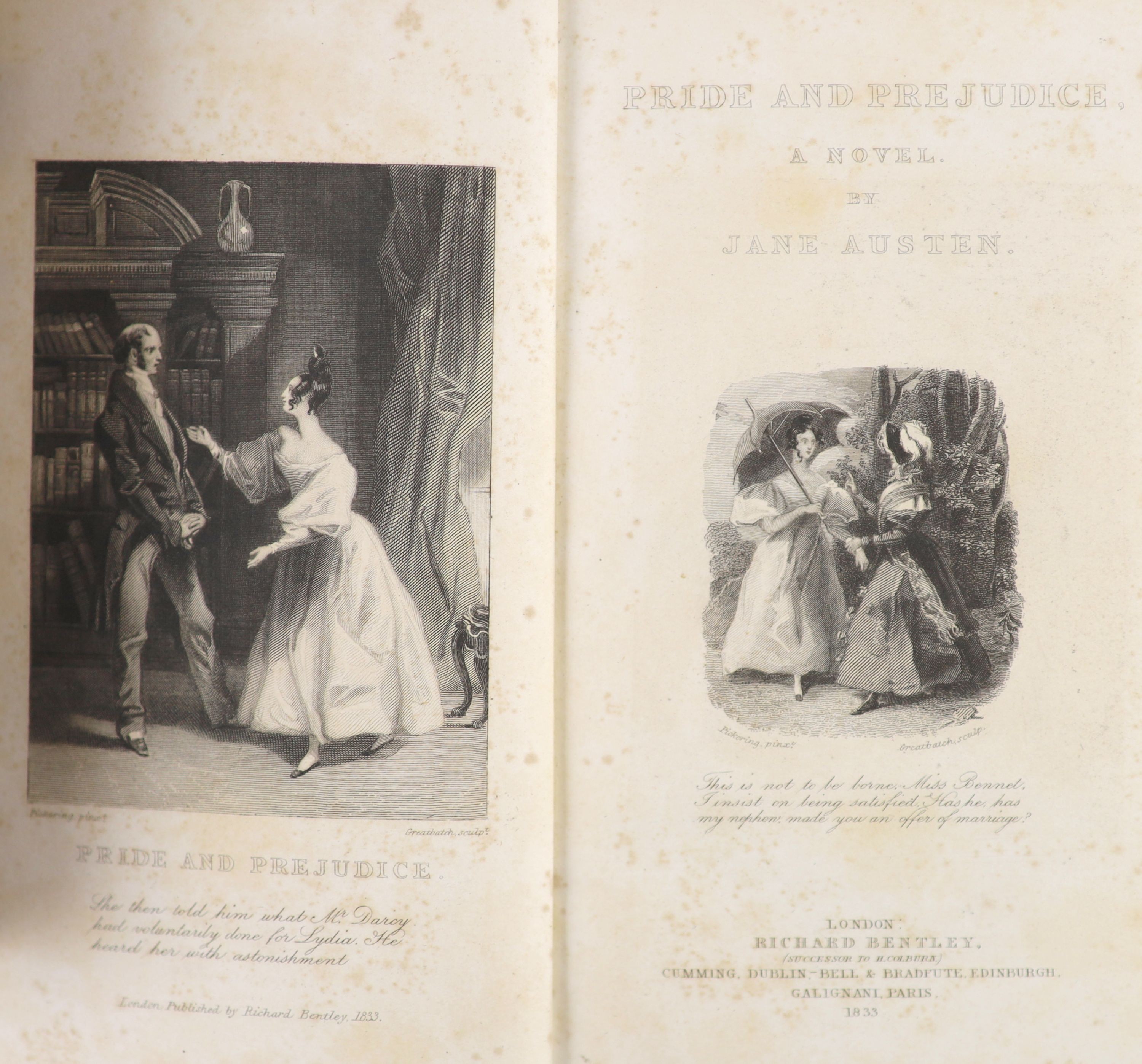 ° Austen, Jane - (Bentley’s standard novels). Sense and Sensibility, A Novel; Pride and Prejudice. A - Image 2 of 2