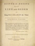 ° Walpole, Horace - Historic Doubts on the Life and Reign of King Richard the Third ... 2 engraved