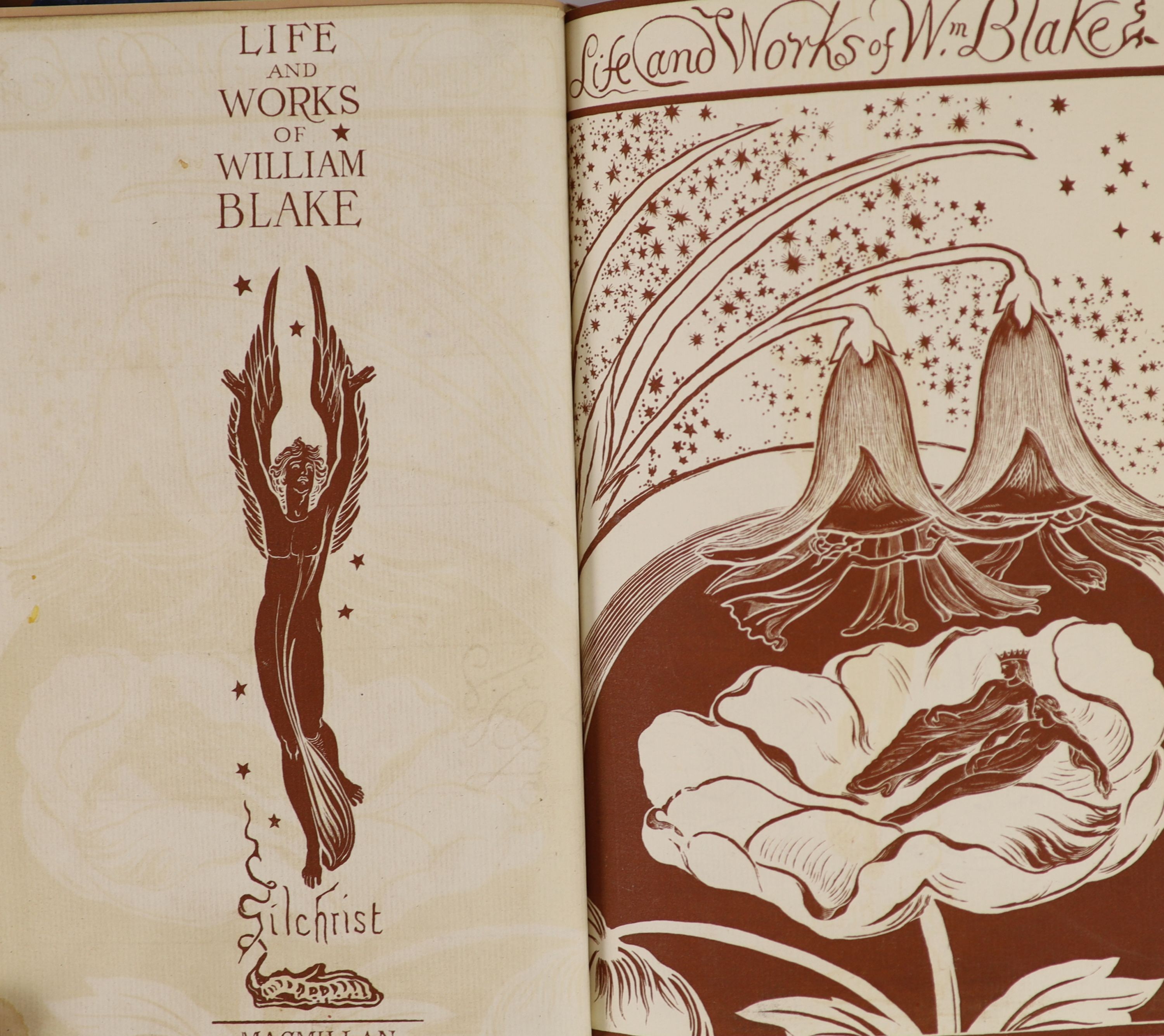 ° Gilchrist, Alexander- Life of William Blake, 2 vols, 2nd edition, rebound half calf with marbled - Image 2 of 2