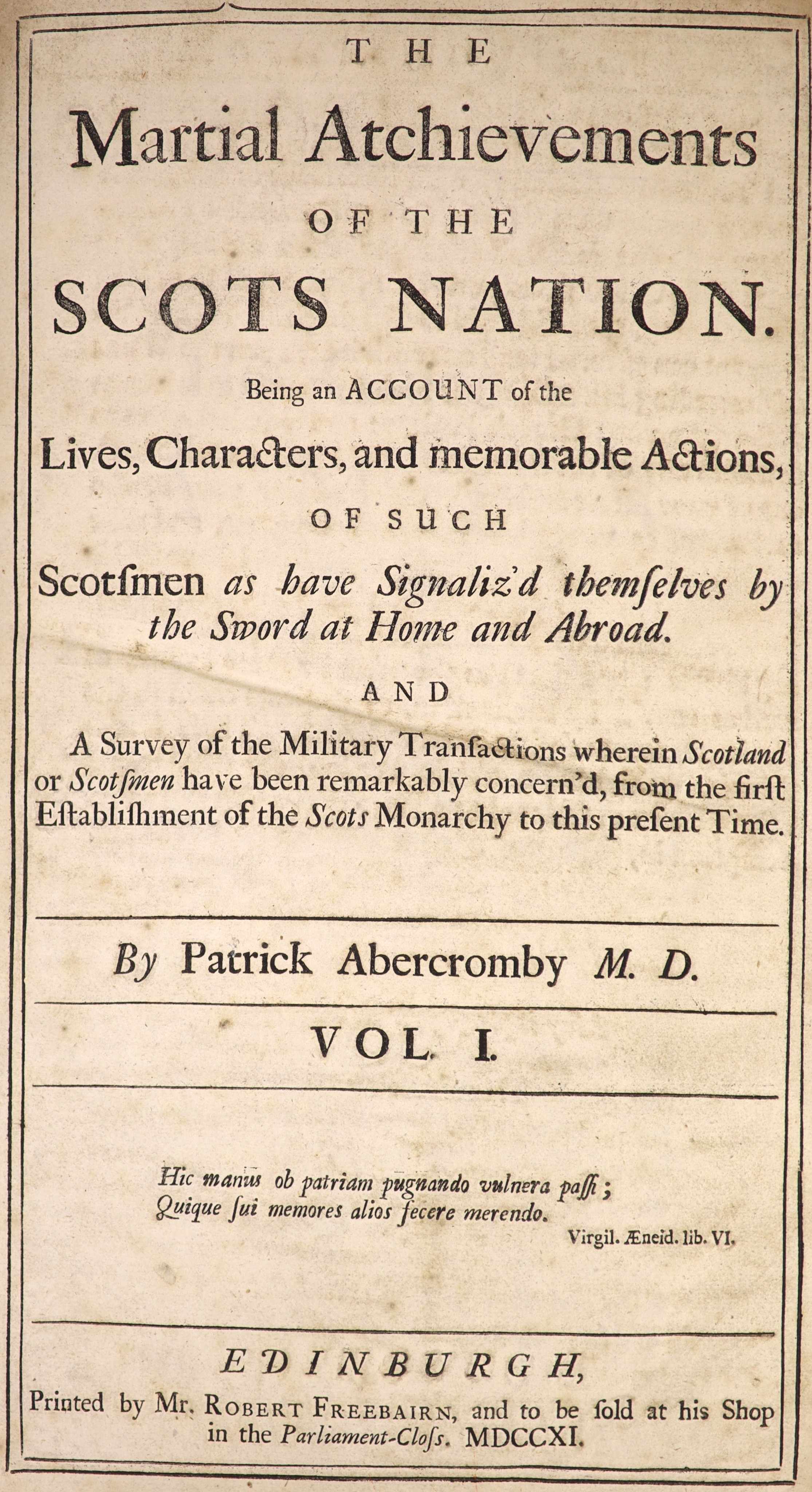 ° Abercromby, Patrick - The Martial Achievements of the Scots Nation…2 vols. Marbled calf, - Image 2 of 3