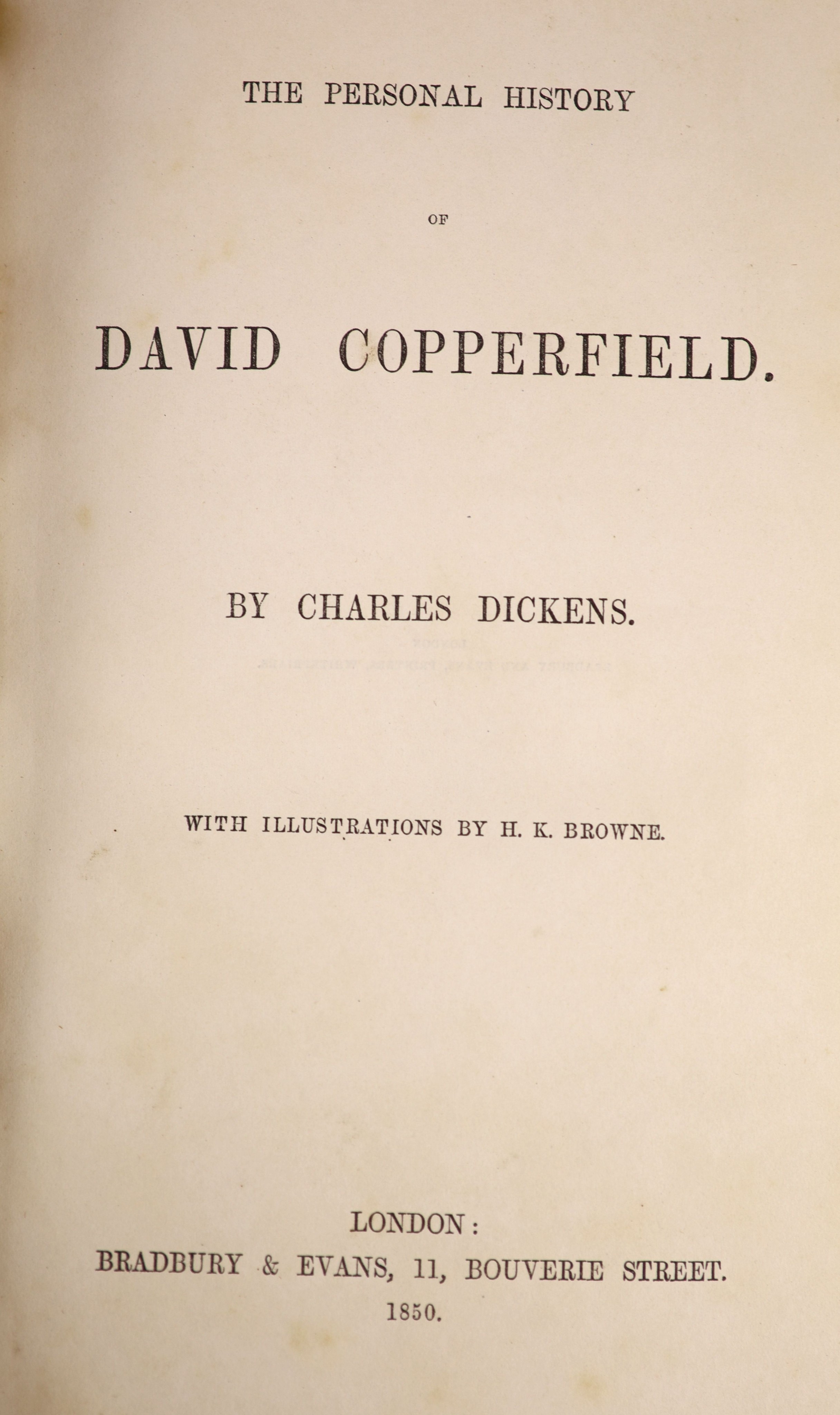 ° Dickens, Charles - The Personal History of David Copperfield. Pictorial engraved and printed