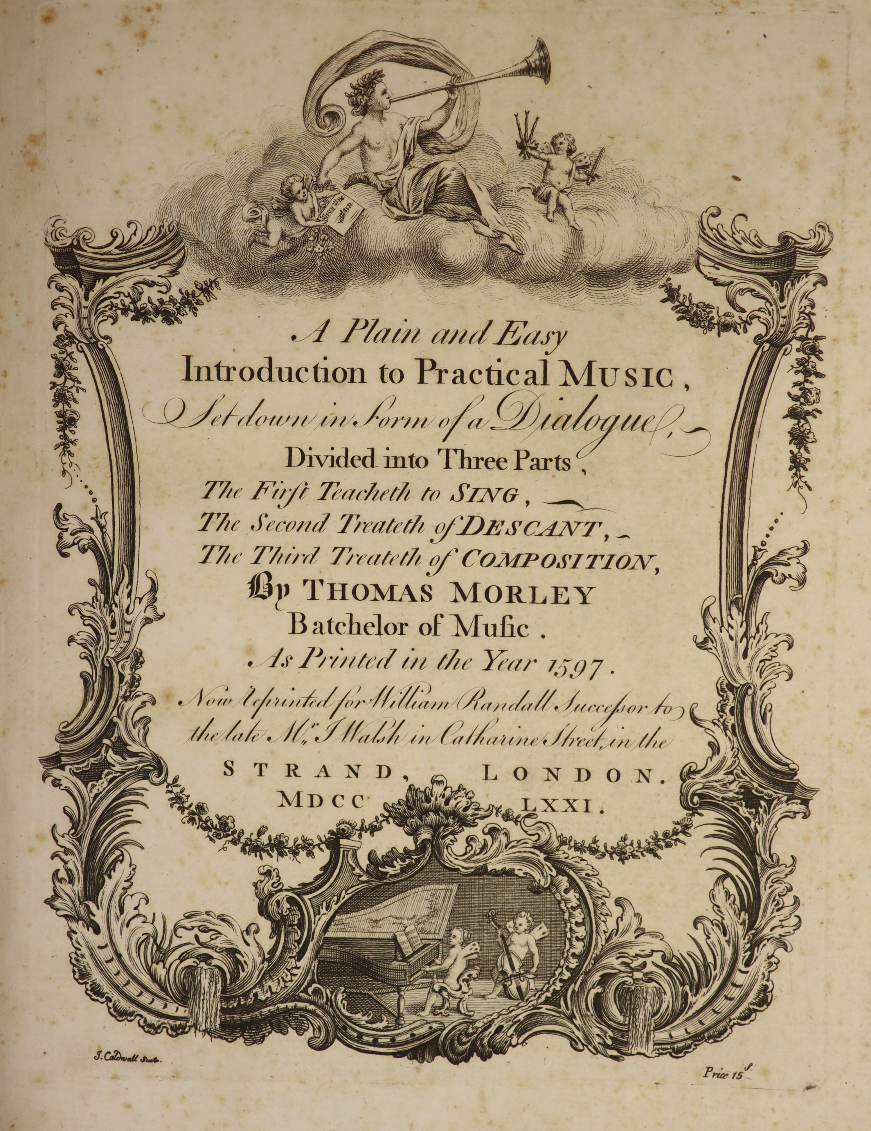 ° Morley, Thomas - A plain and Easy Introduction to Practical Music, set down in form of a dialogue… - Image 2 of 4