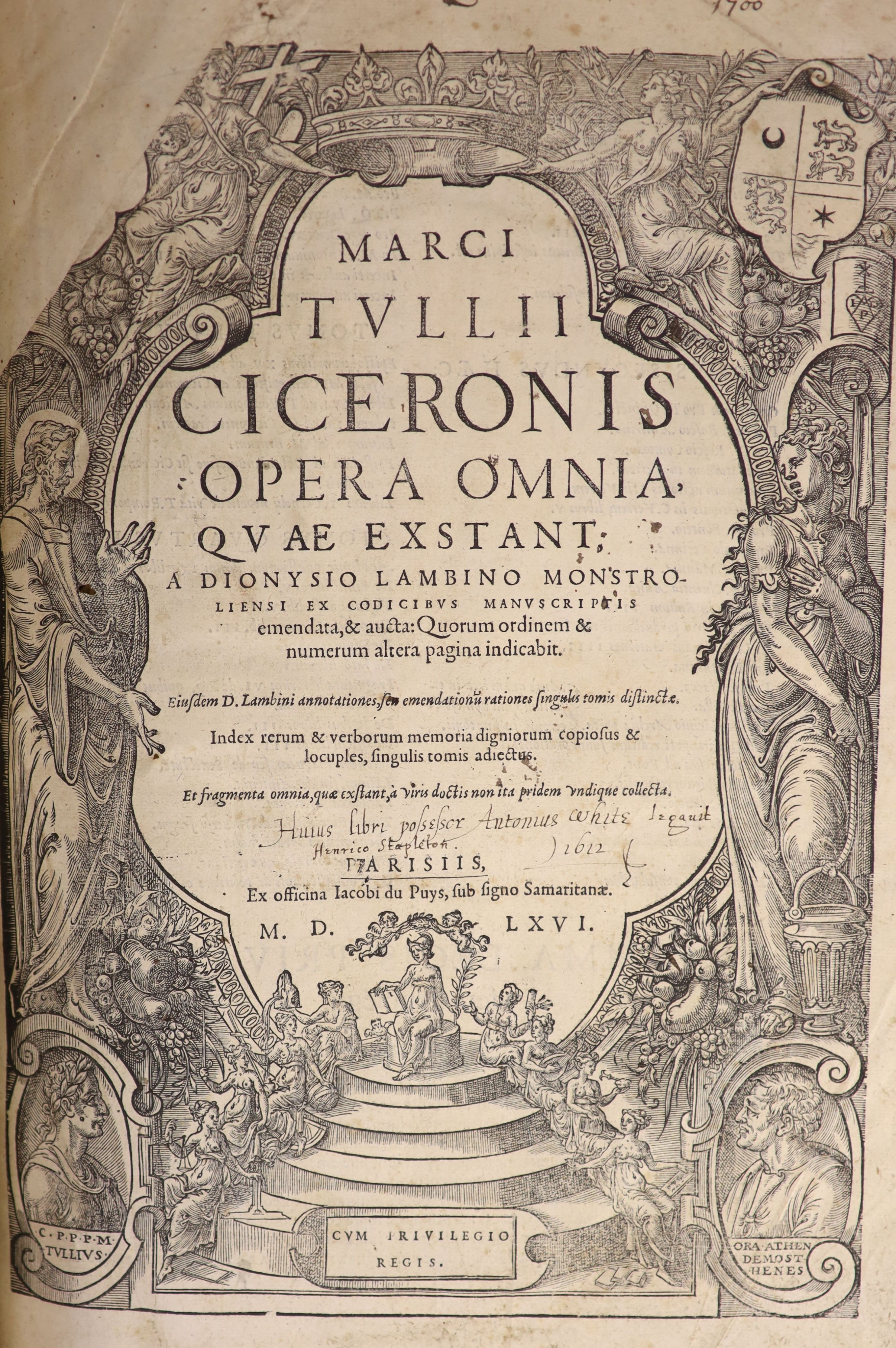 ° Cicero - Opera Omnia, quae exstant. A Dionysio Lambino monstroliensi ex codicibus manuscriptis - Image 2 of 3