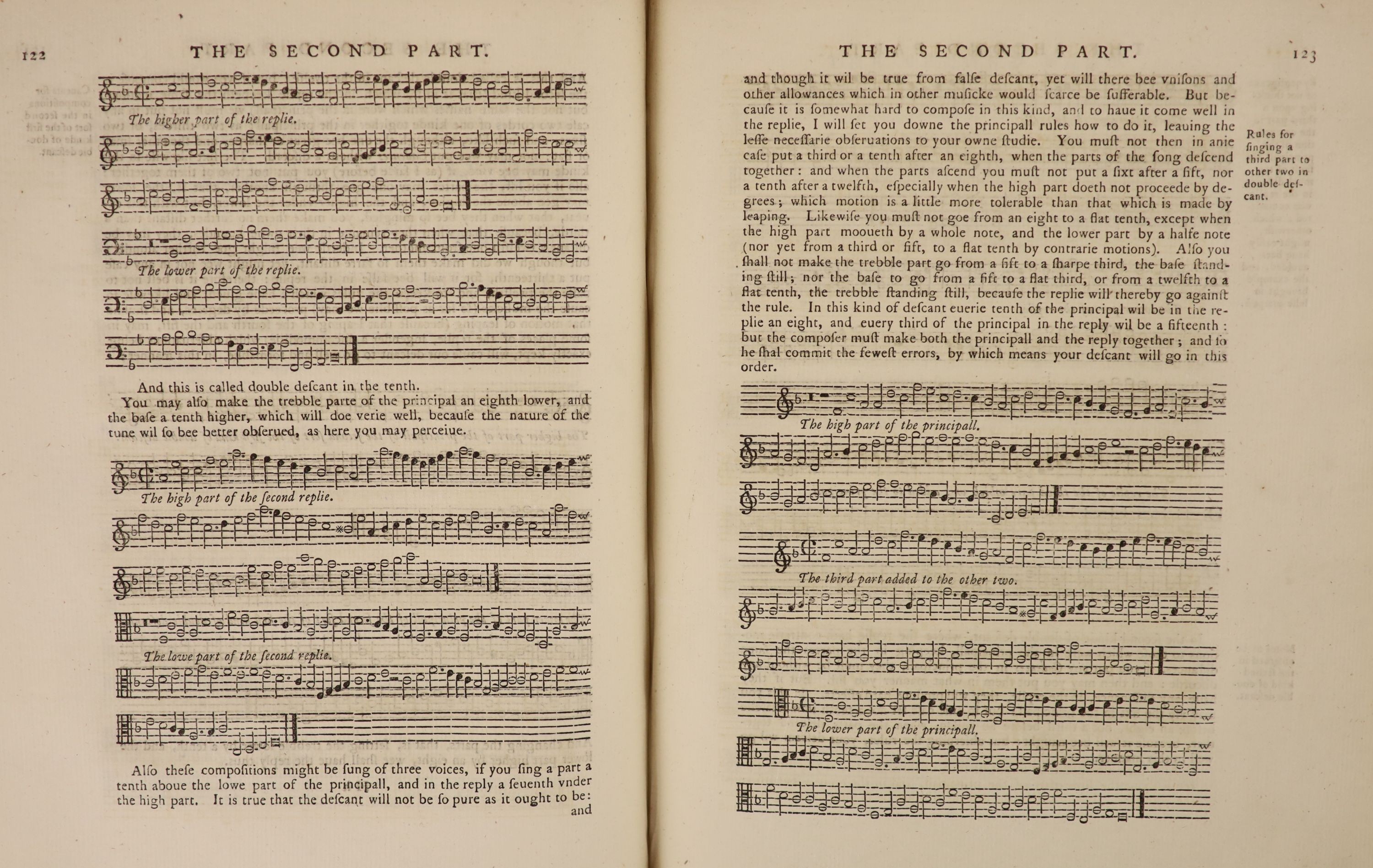 ° Morley, Thomas - A plain and Easy Introduction to Practical Music, set down in form of a dialogue… - Image 3 of 4