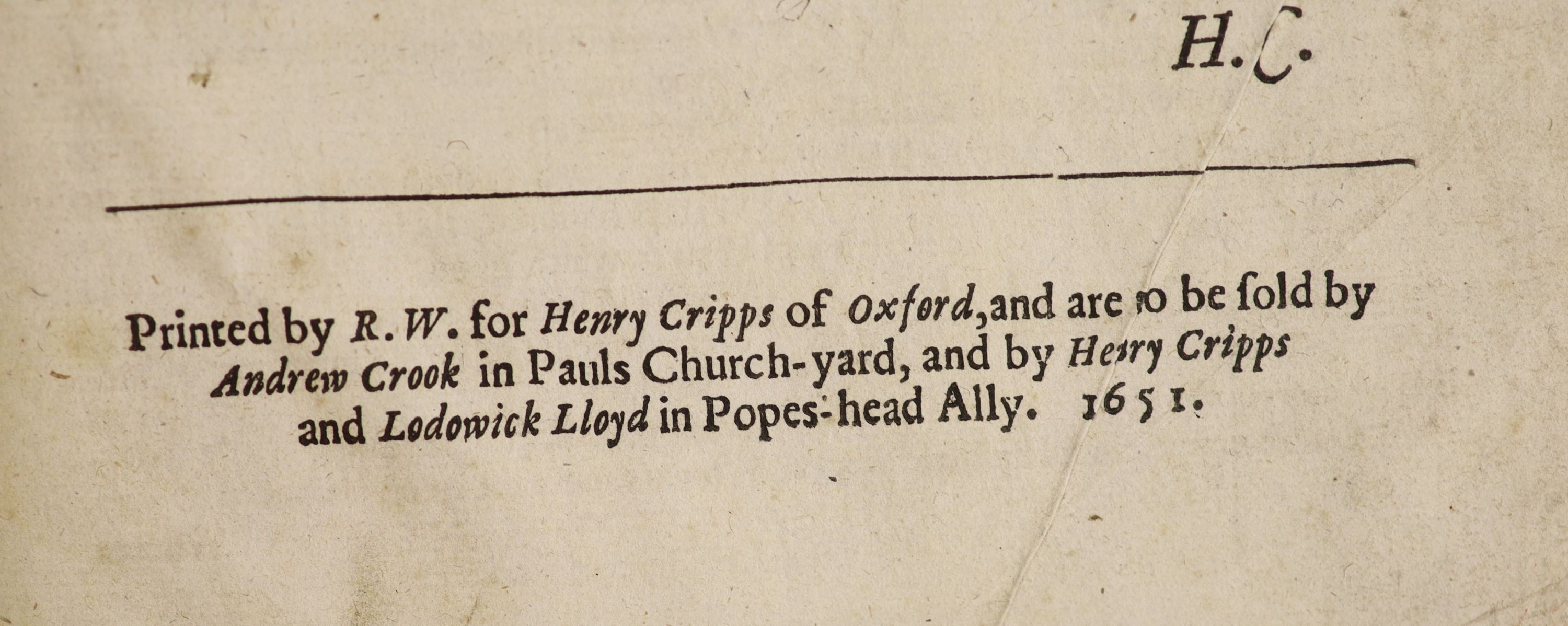 ° [Burton, Robert - The Anatomie of Melancholy] i.e. lacks pictorial engraved title, (half title - Image 2 of 3