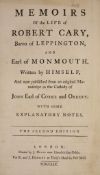 ° Cary, Robert – Memoirs of the Life of Robert Cary, Barron of Leppington, and Earl of Monmouth...