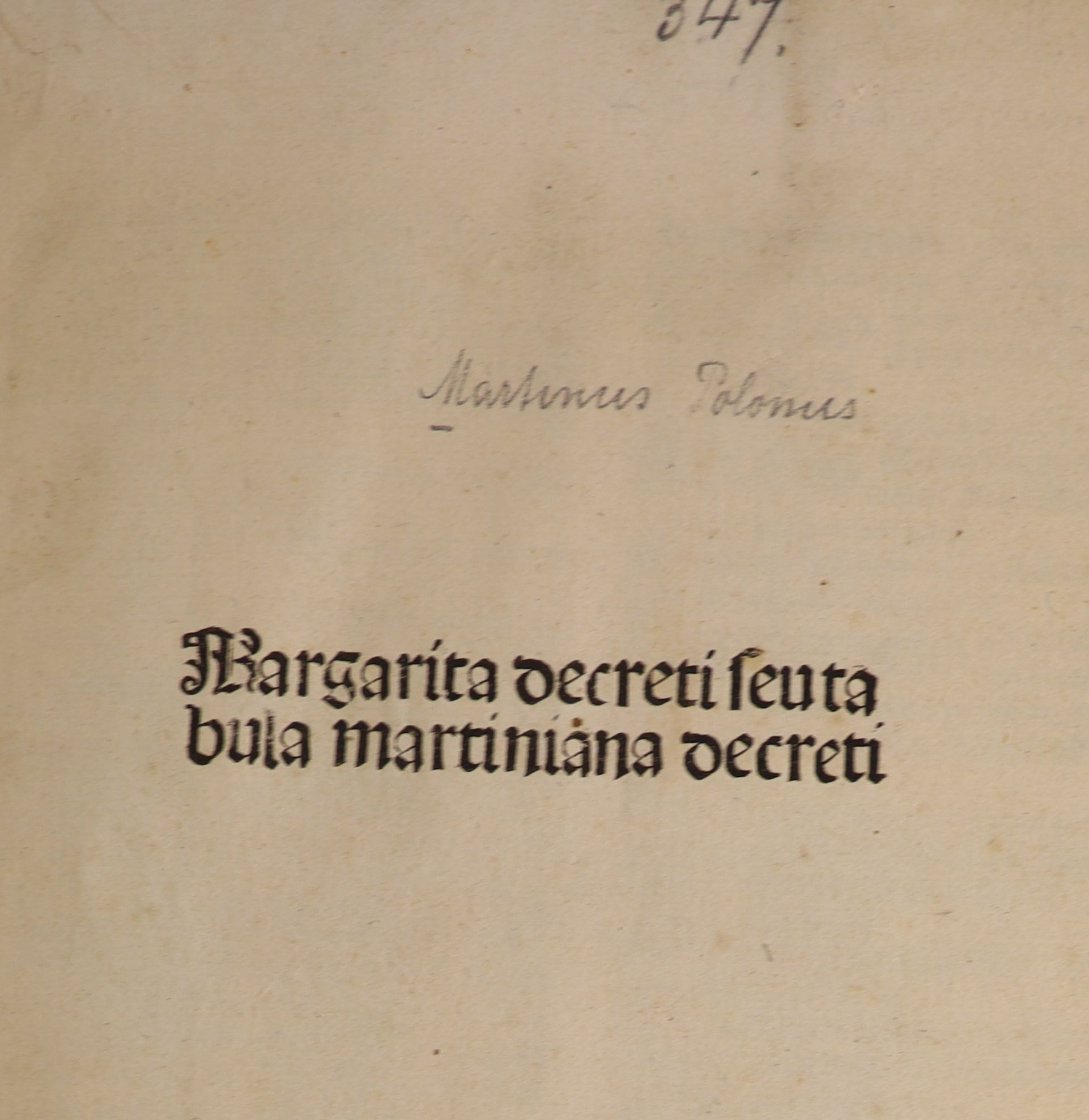 ° Martinus Polonus - Margarita decreti seu tabula martiniana. Strassburg [ Printer of the 1493 " - Image 2 of 5