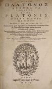 ° Plato - (Gk. title) Opera Omnia Quae Exstant. Marsilio Ficino interprete ... engraved title