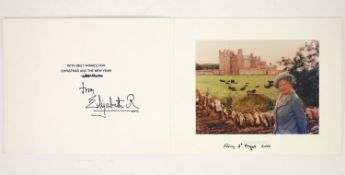 Elizabeth, Queen of George VI of England - 2 colour photographs, sent as Christmas cards for the