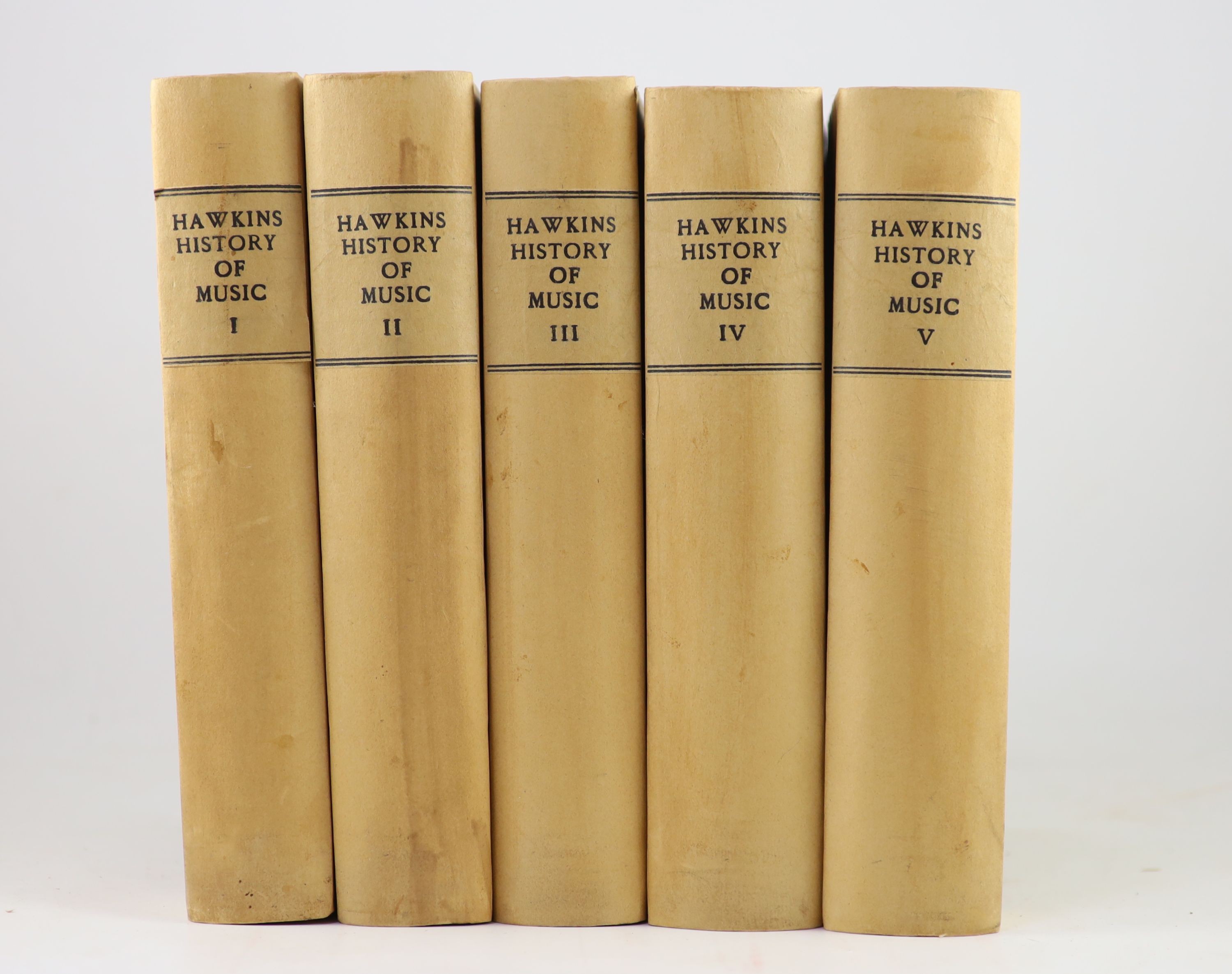 ° Hawkins, John - A General History of the Science and Practice of Music. 5 vols, complete with