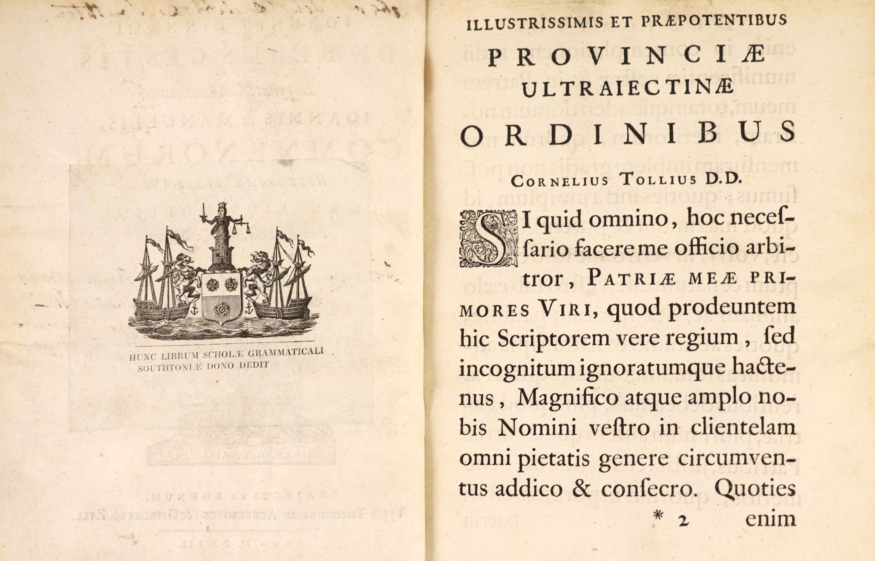 ° Cinnamus, Johannes - De Rebus Gestis ... Comnenorum, Historiar. Libri IV. recently rebound half - Image 2 of 3