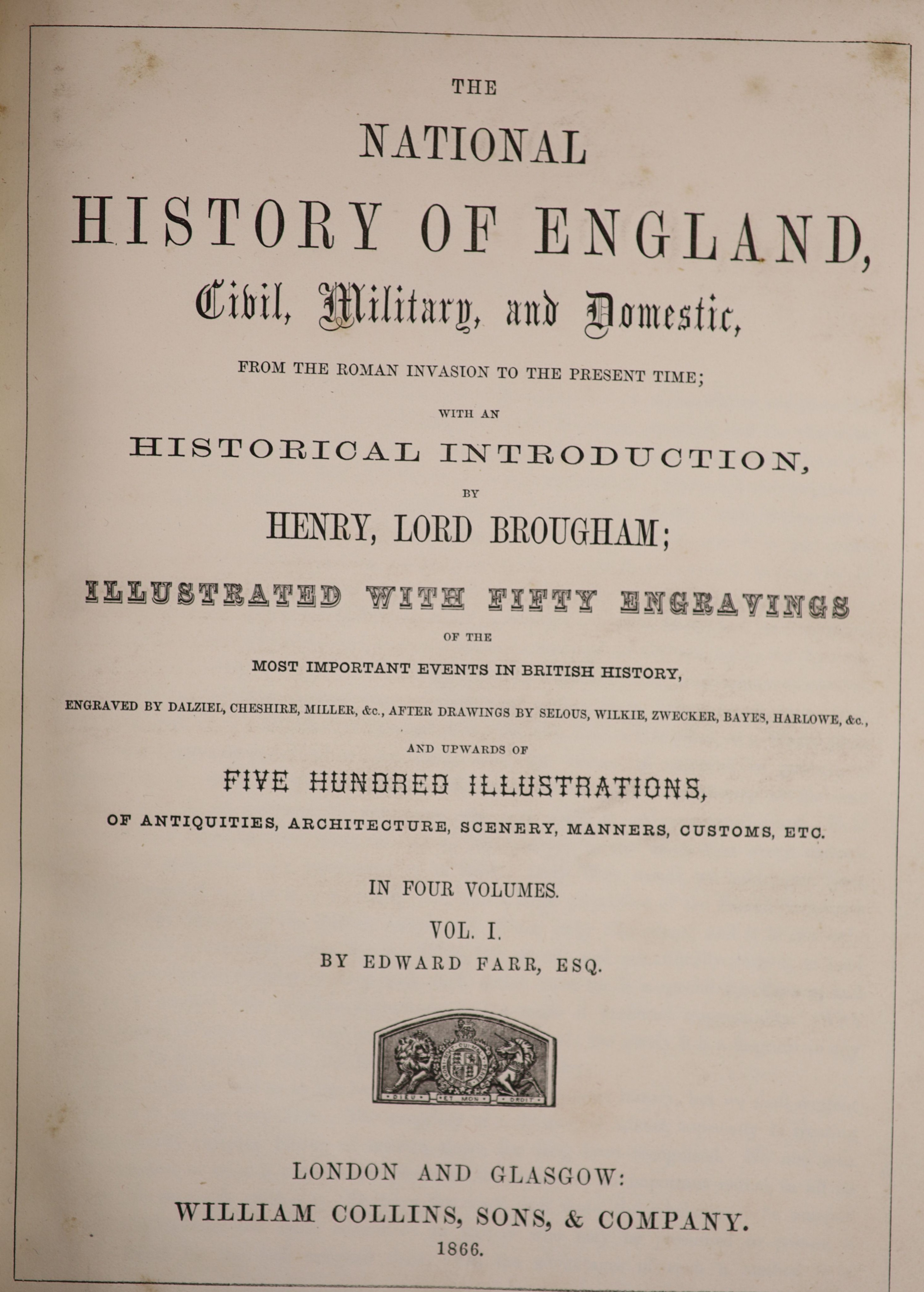 ° Farr, Edward – The National Histroy of England, Civil, Military and Domestic, from the Roman - Image 2 of 5