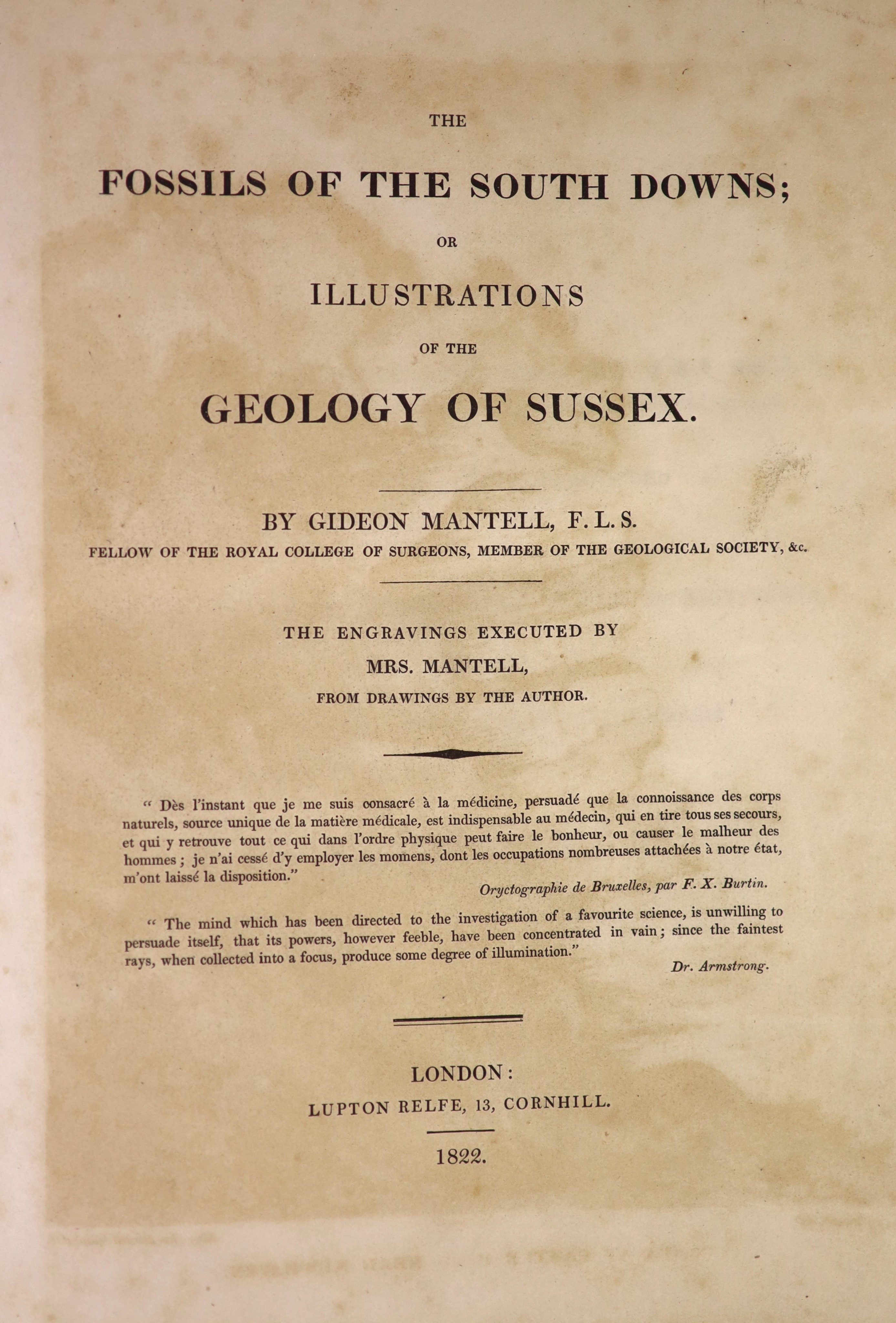 ° Mantell, Gideon - The Fossils of the South Downs; or Illustrations of the Geology of Sussex.