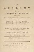 ° Bunbury, Henry W - An Academy for Grown Horsemen, 1st edition, folio, rebound half calf, with 12