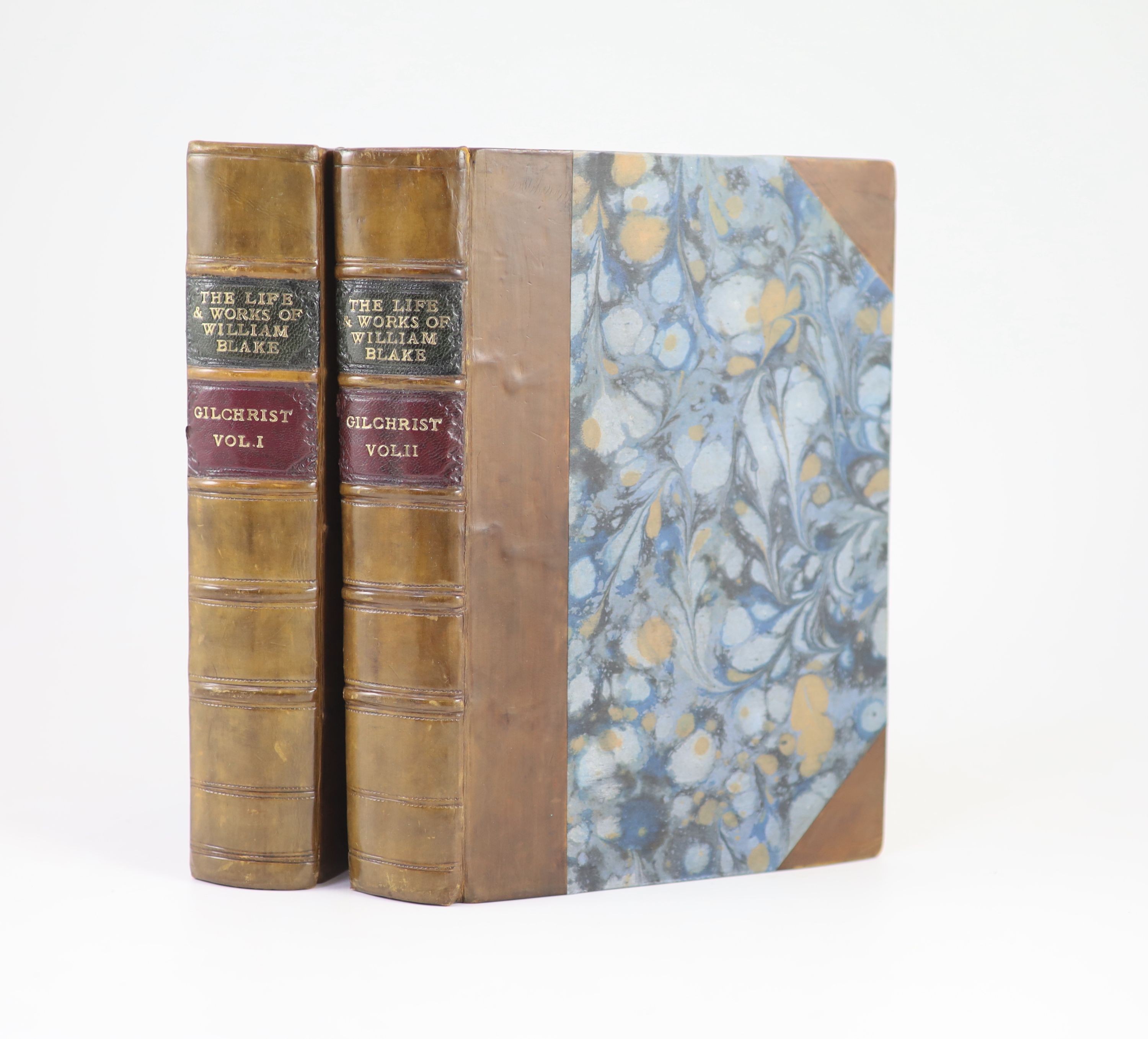 ° Gilchrist, Alexander- Life of William Blake, 2 vols, 2nd edition, rebound half calf with marbled