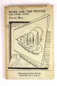 ° Bell, Julian - Work for the Winter and other Poems, 1st edition, 8vo, cover design by John