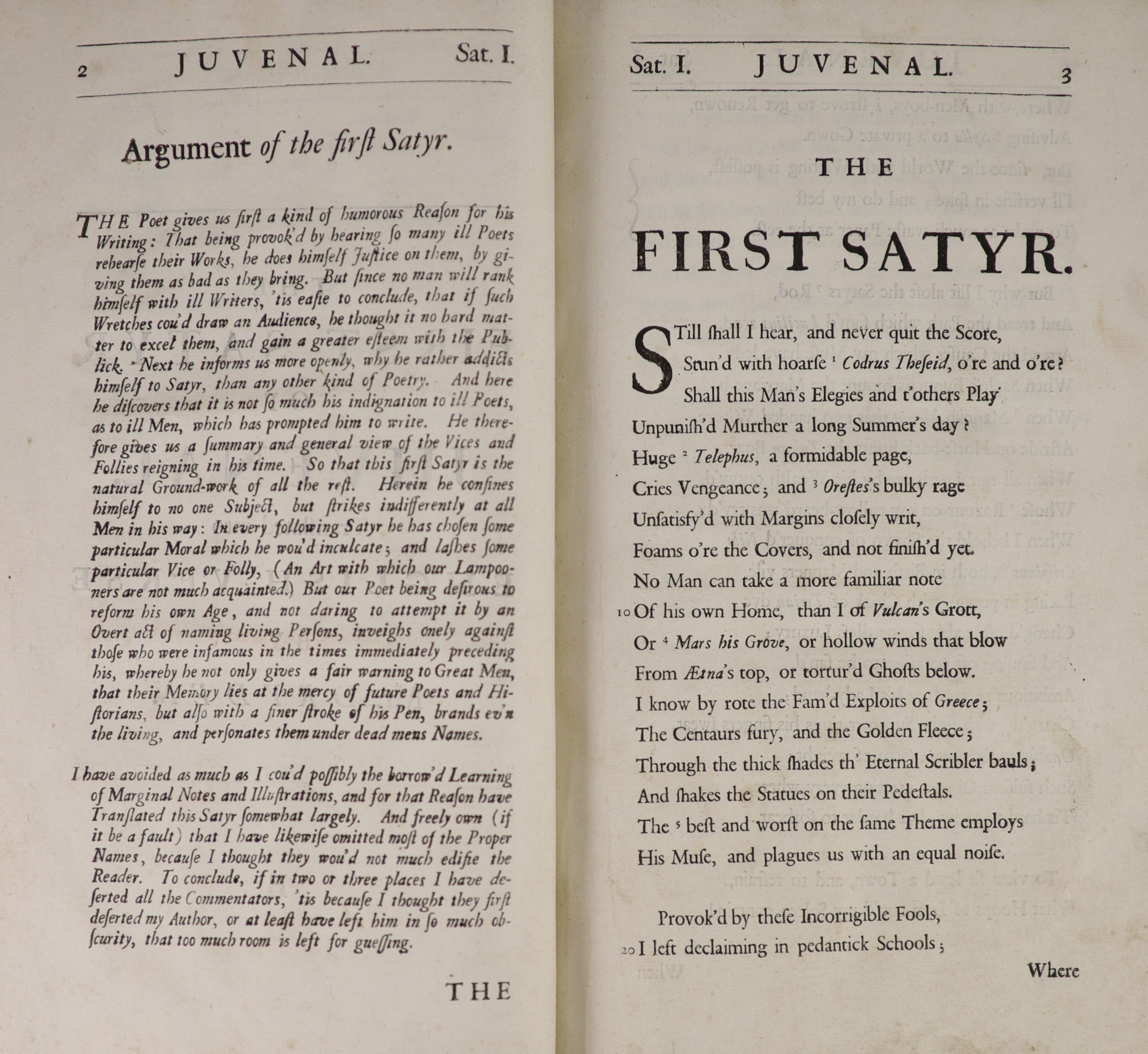 ° Dryden, John - The Satires of Decimus Junius Juvenalis. Translated into English Verse. By Mr - Image 3 of 4
