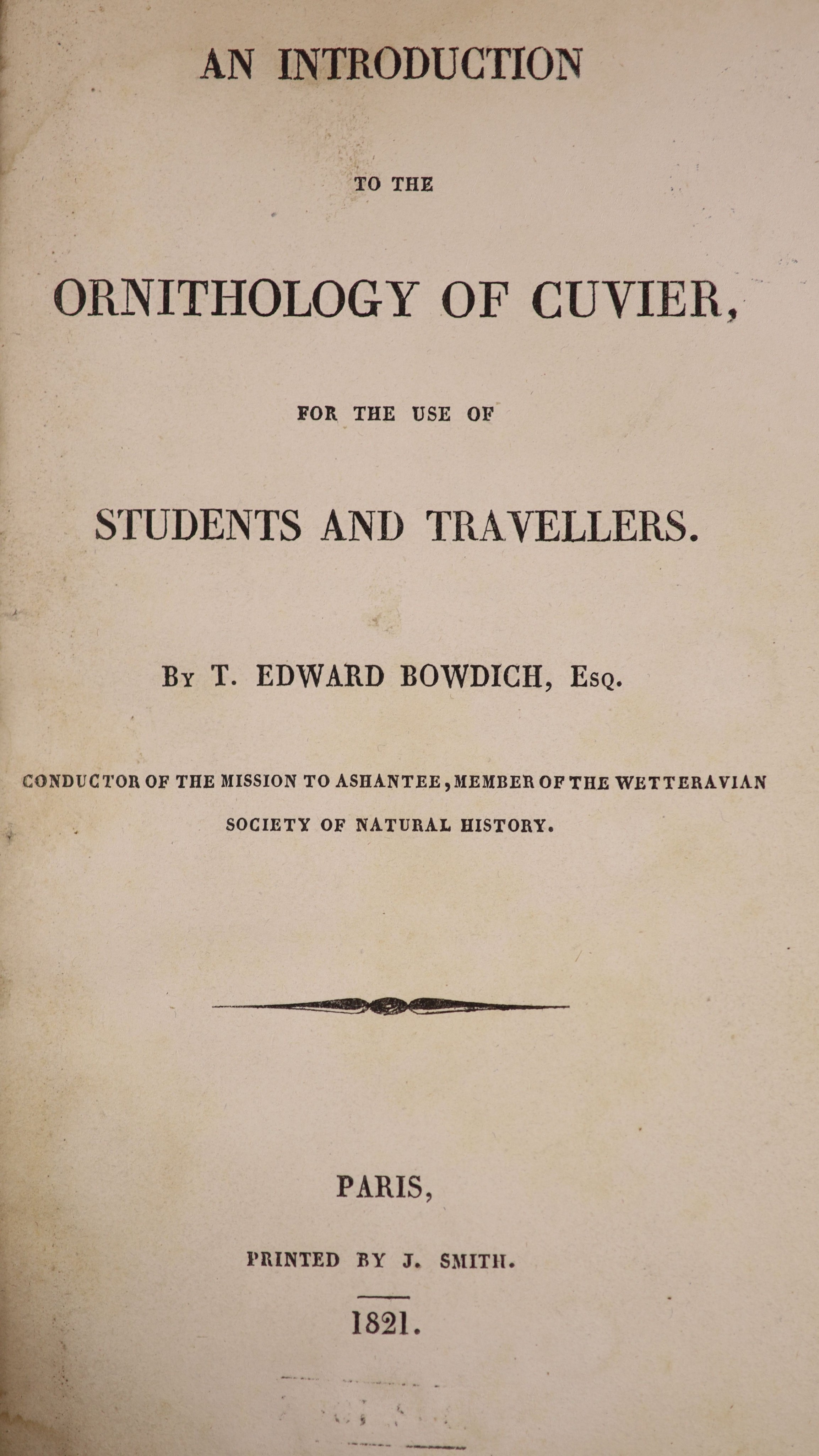 ° Bowdich, T. Edward – An Introduction to the Ornithology of Cuvier, for the use of students and - Image 2 of 7