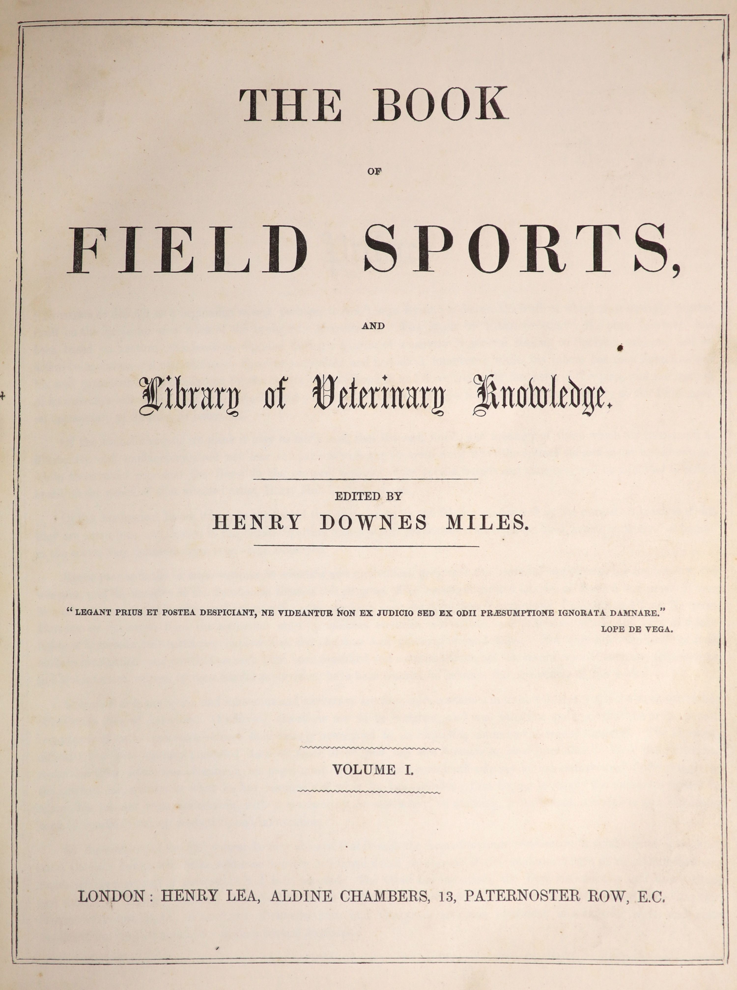 ° Miles, Henry Downes (editor) - The Book of Field Sports, and Library of Veterinary Knowledge. 2