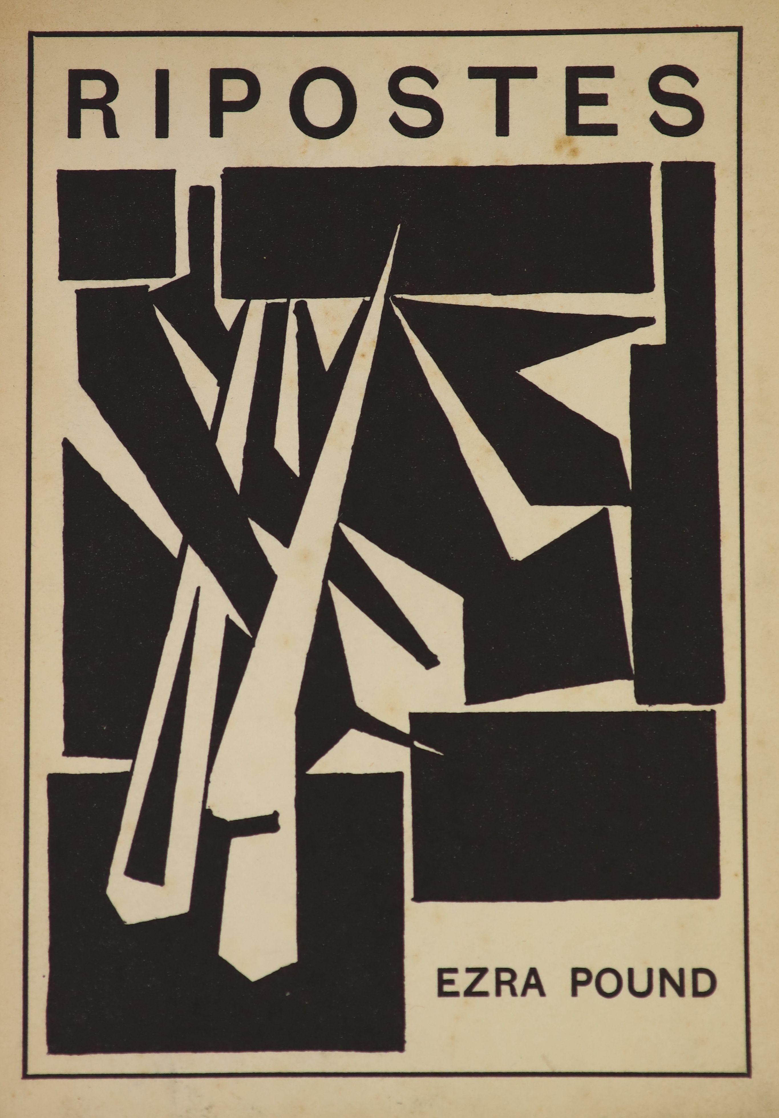 ° Pound, Ezra - Ripostes, 1st edition, one of 400, papers wrappers, with a Cubist design by