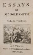 ° Goldsmith, Mr. Oliver - Essays. Collecta revirescunt. 1st edition with engraved title page