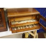 A Victorian mahogany collector’s cabinet of African moth and butterfly specimens, four drawers,