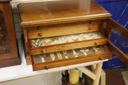 A Victorian mahogany collector’s cabinet of African moth and butterfly specimens, four drawers,