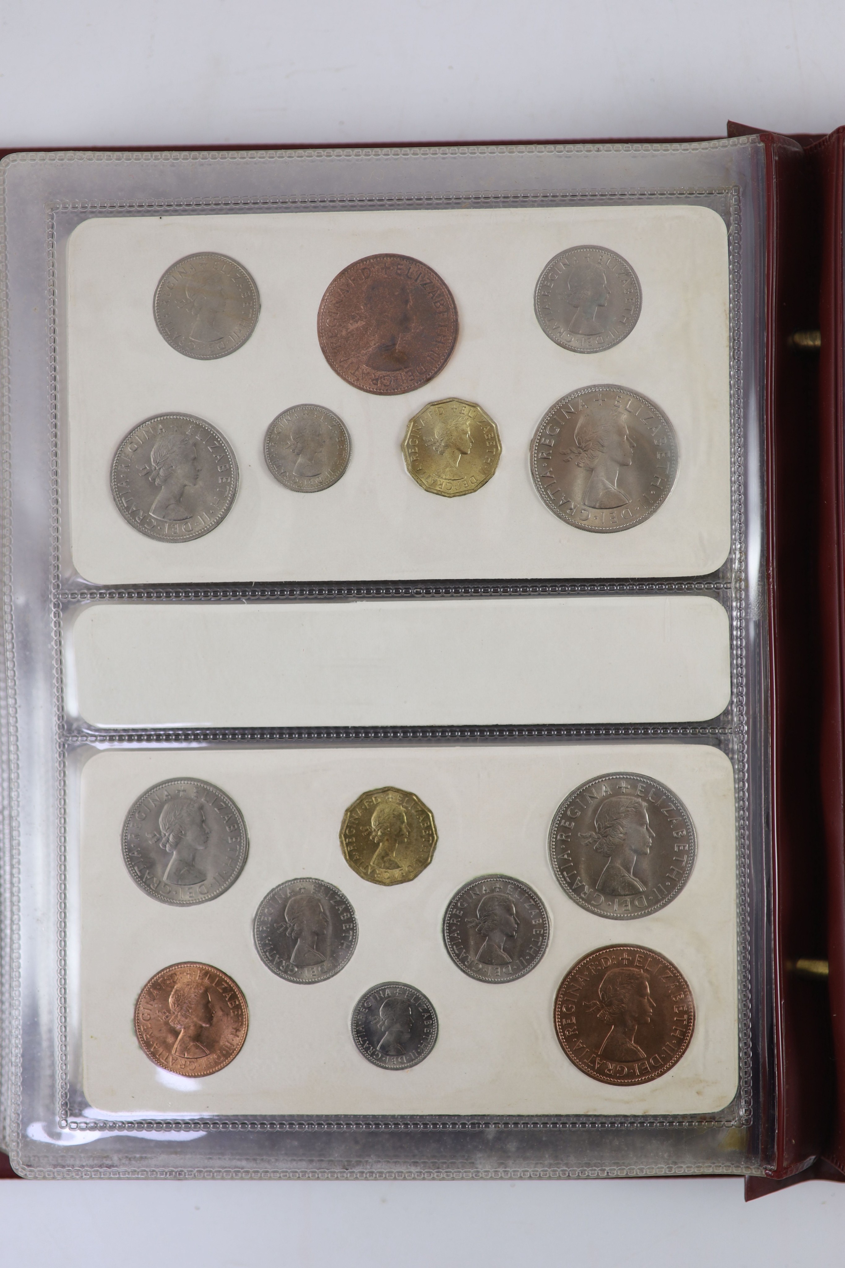Queen Elizabeth II pre-decimal specimen coin sets for 1953 - 1967, first and second issues, all EF/ - Image 17 of 34