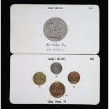 George VI specimen coin set for 1952, second issue, and a Festival of Britain Crown, 1951,the 1952