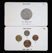 George VI specimen coin set for 1952, second issue, and a Festival of Britain Crown, 1951,the 1952