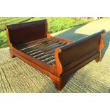 A French style mahogany sleigh bed, length 210cm, width 148cm