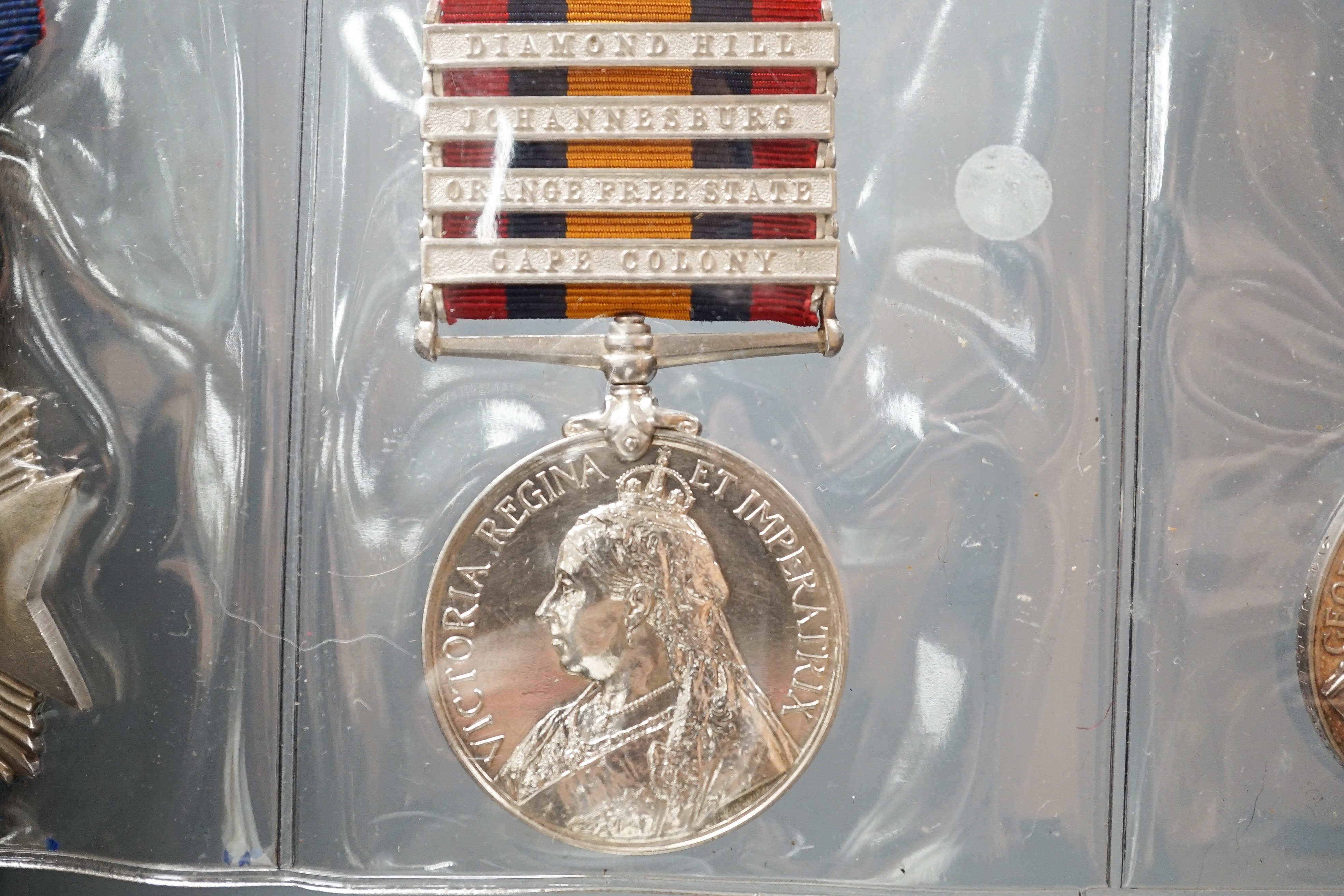 Six military associated medals to include - QSA with four clasps to 184 PTE. T. GRIFFITHS C.I.V., - Image 8 of 13