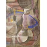 Inez Estella Hoyton (1903-1983), mixed media, Abstract, signed LR, 55 x 39cm