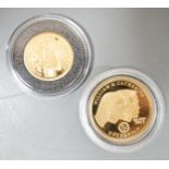 A London mint Tristan da Cunha proof gold sovereign and a similar proof gold Battle of Britain coin,