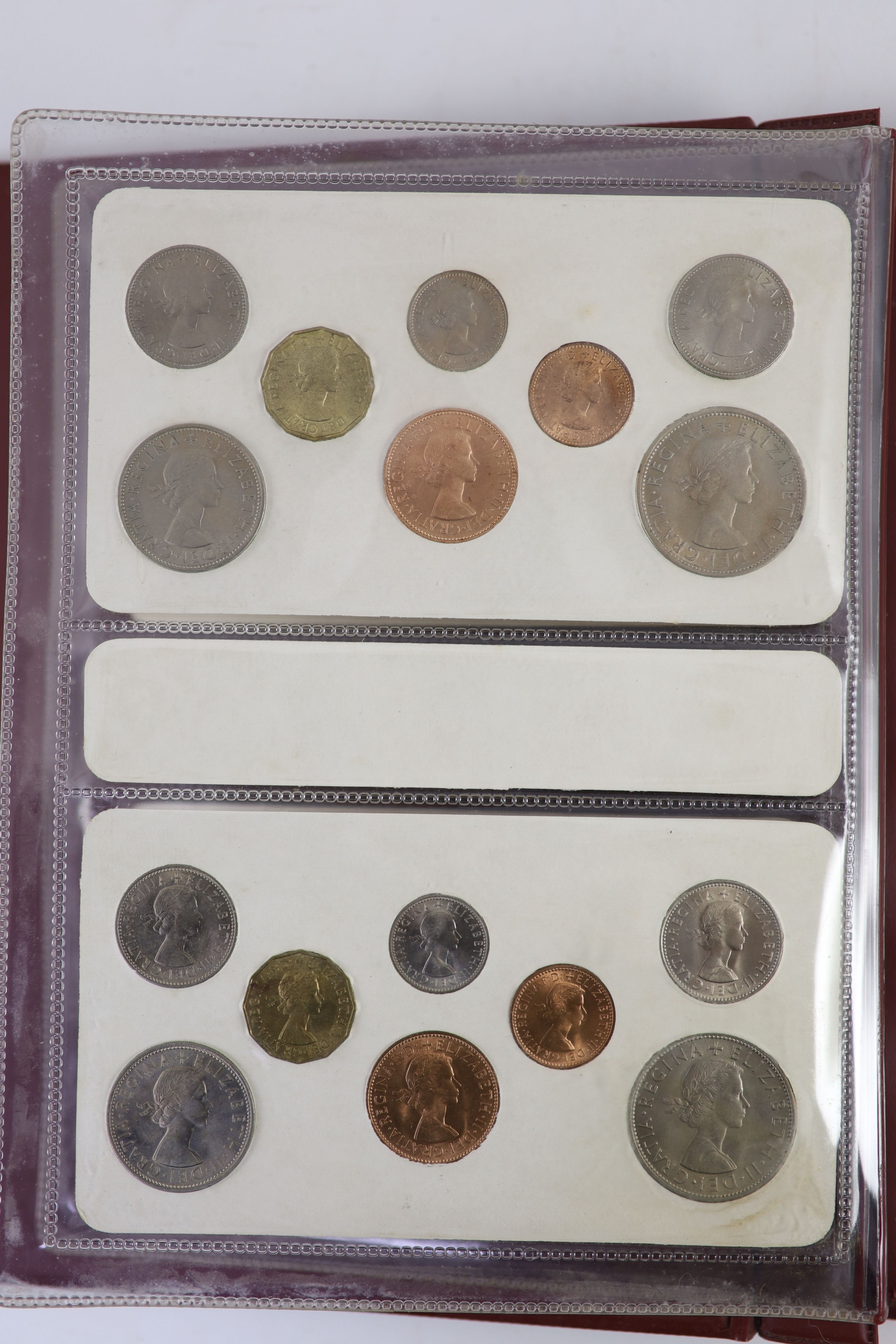 Queen Elizabeth II pre-decimal specimen coin sets for 1953 - 1967, first and second issues, all EF/ - Image 9 of 34