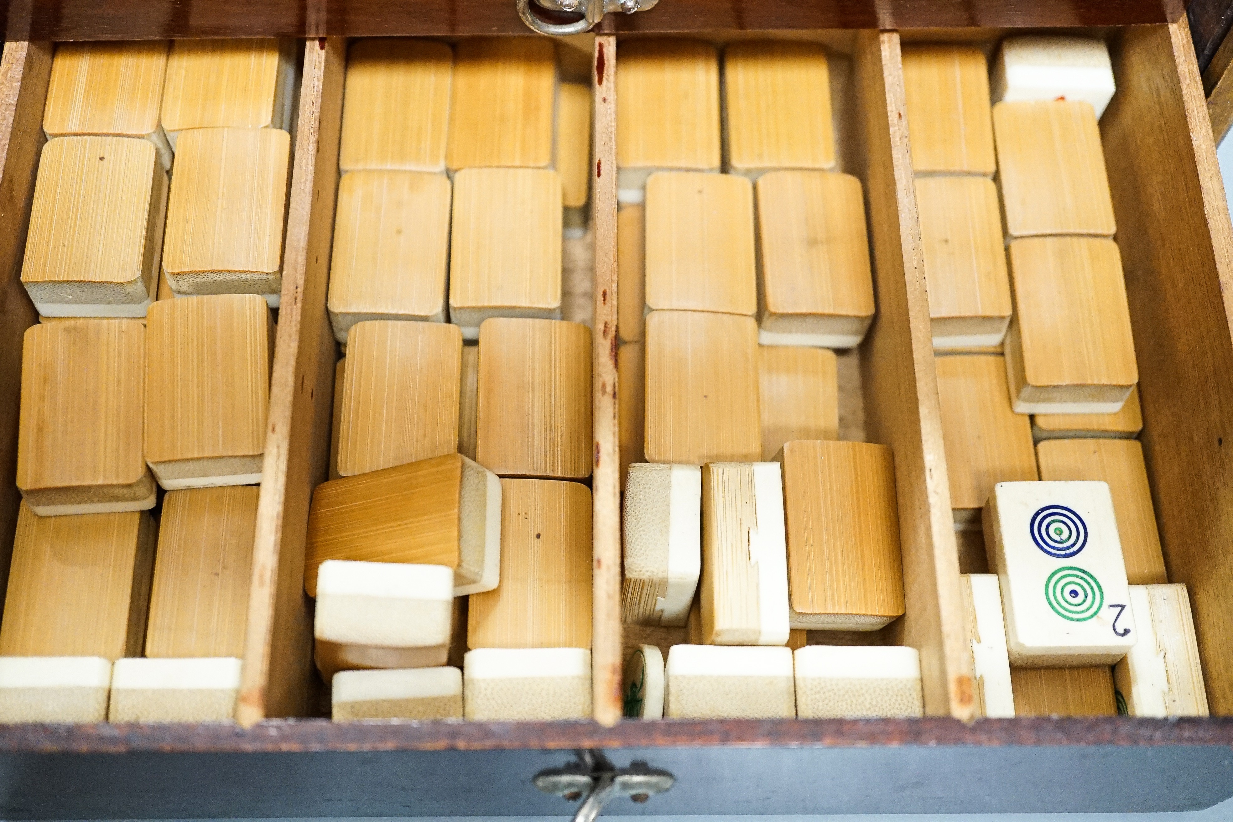 A Mah Jong set in wooden box, 17 cms high. - Image 5 of 5