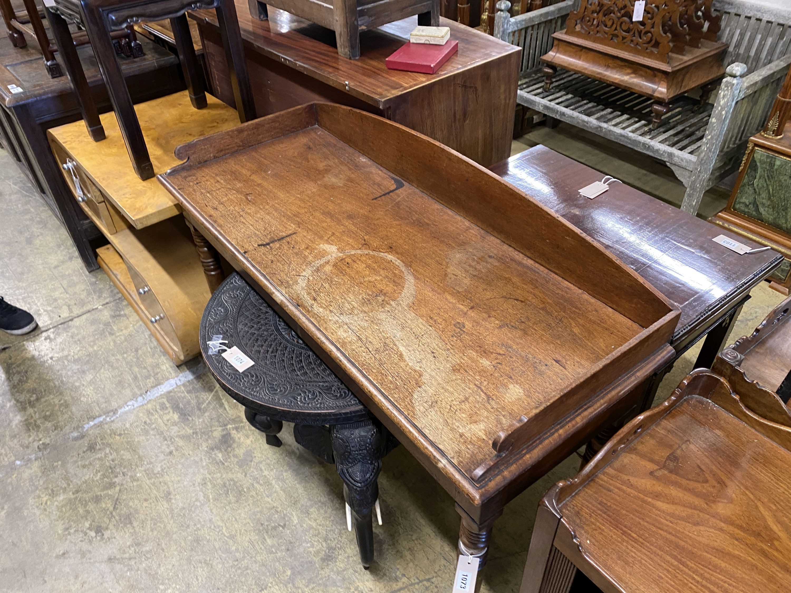 A Victorian mahogany console table, width 122cm, depth 47cm, height 94cm - Image 2 of 2