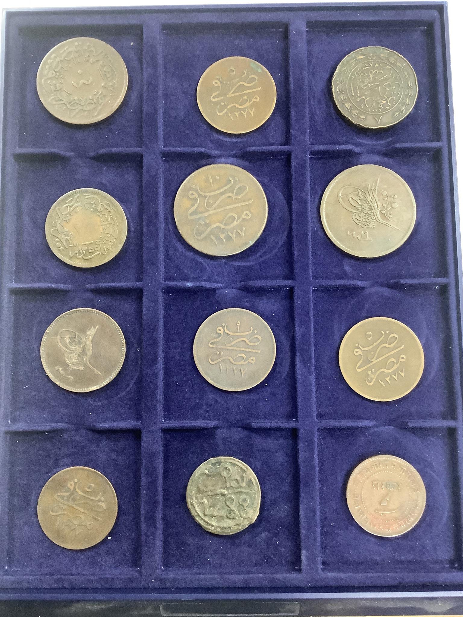 Ottoman Empire and Islamic coins, 19th/20th century, silver and bronze coinage, 12 trays - Image 5 of 13
