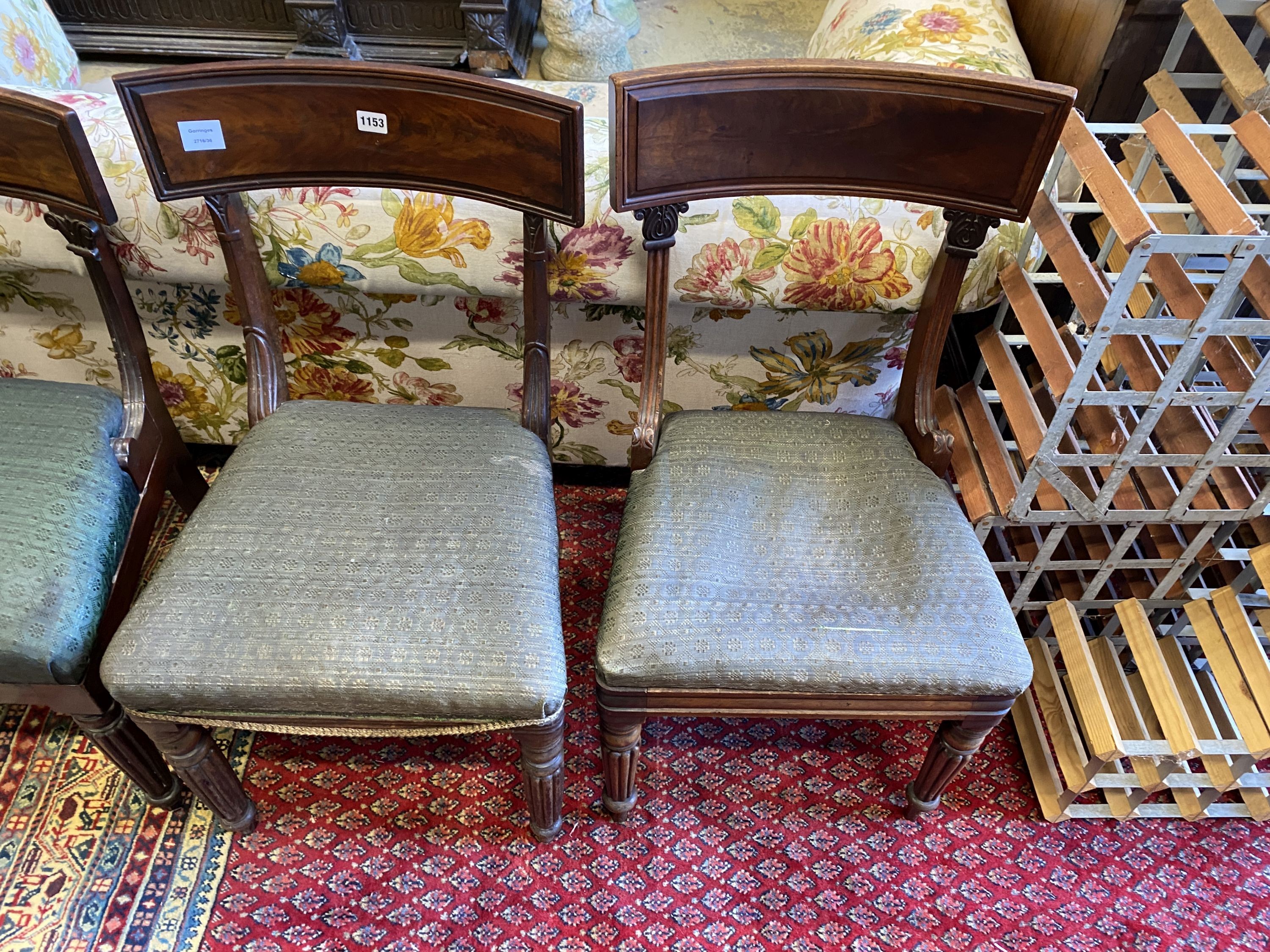 A harlequin set of eight early Victorian mahogany dining chairs - Image 2 of 4