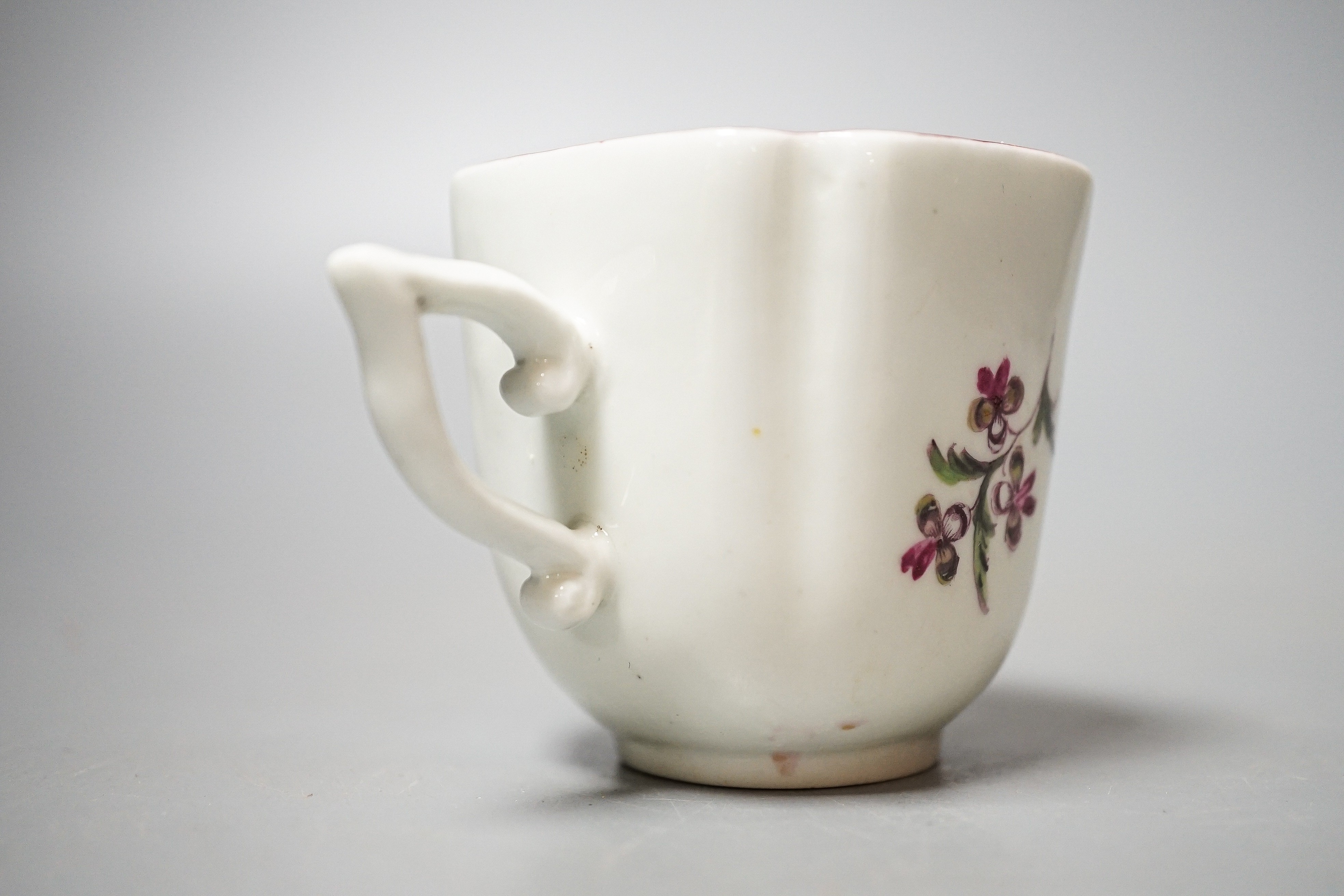 A Derby coffee cup, c.1758, wishbone shaped handle, height 5.7cm - Image 4 of 5