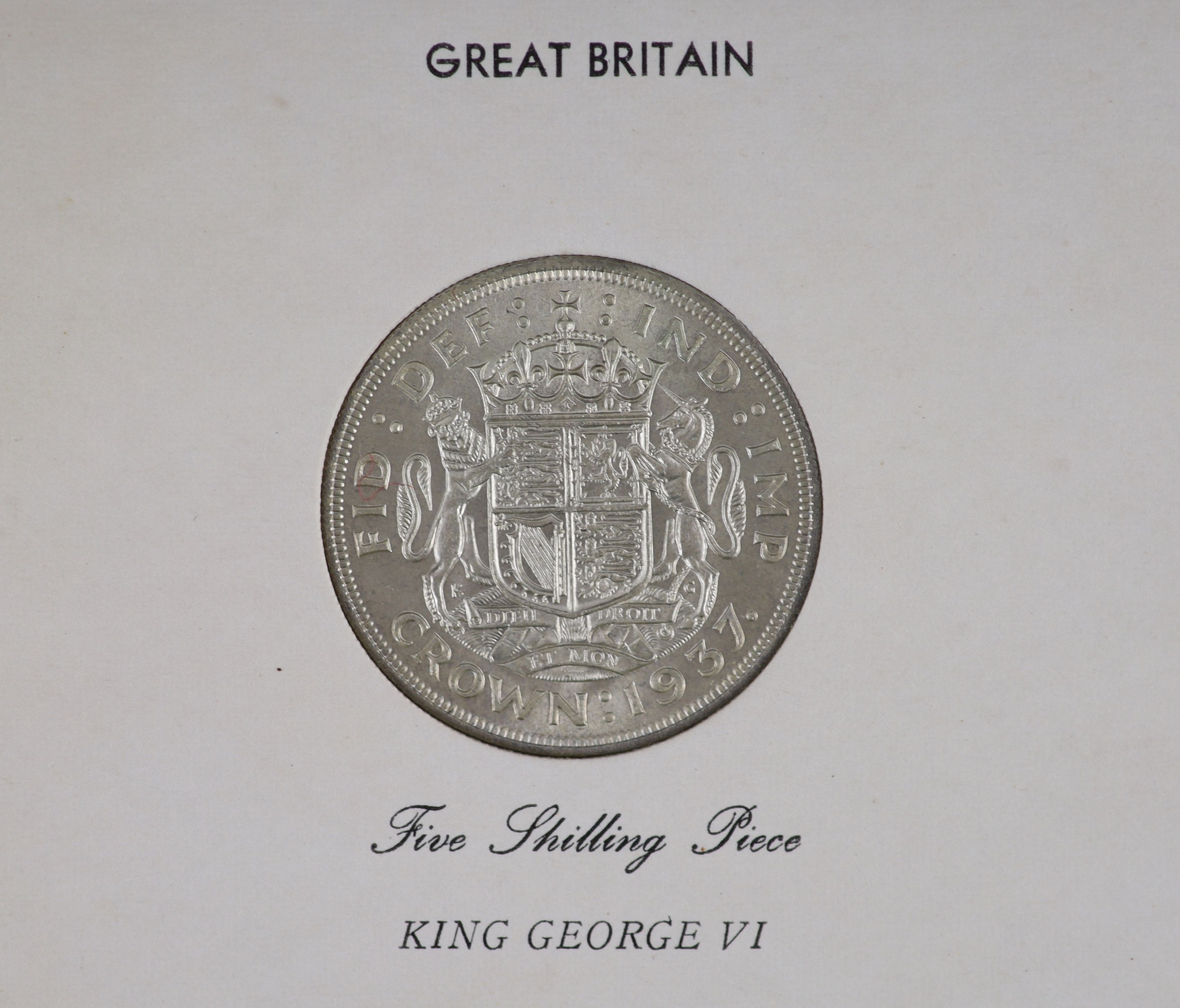 George VI specimen set of eleven coins, 1937, first coinage, comprising Crown, halfcrown, florin, ‘ - Image 2 of 5