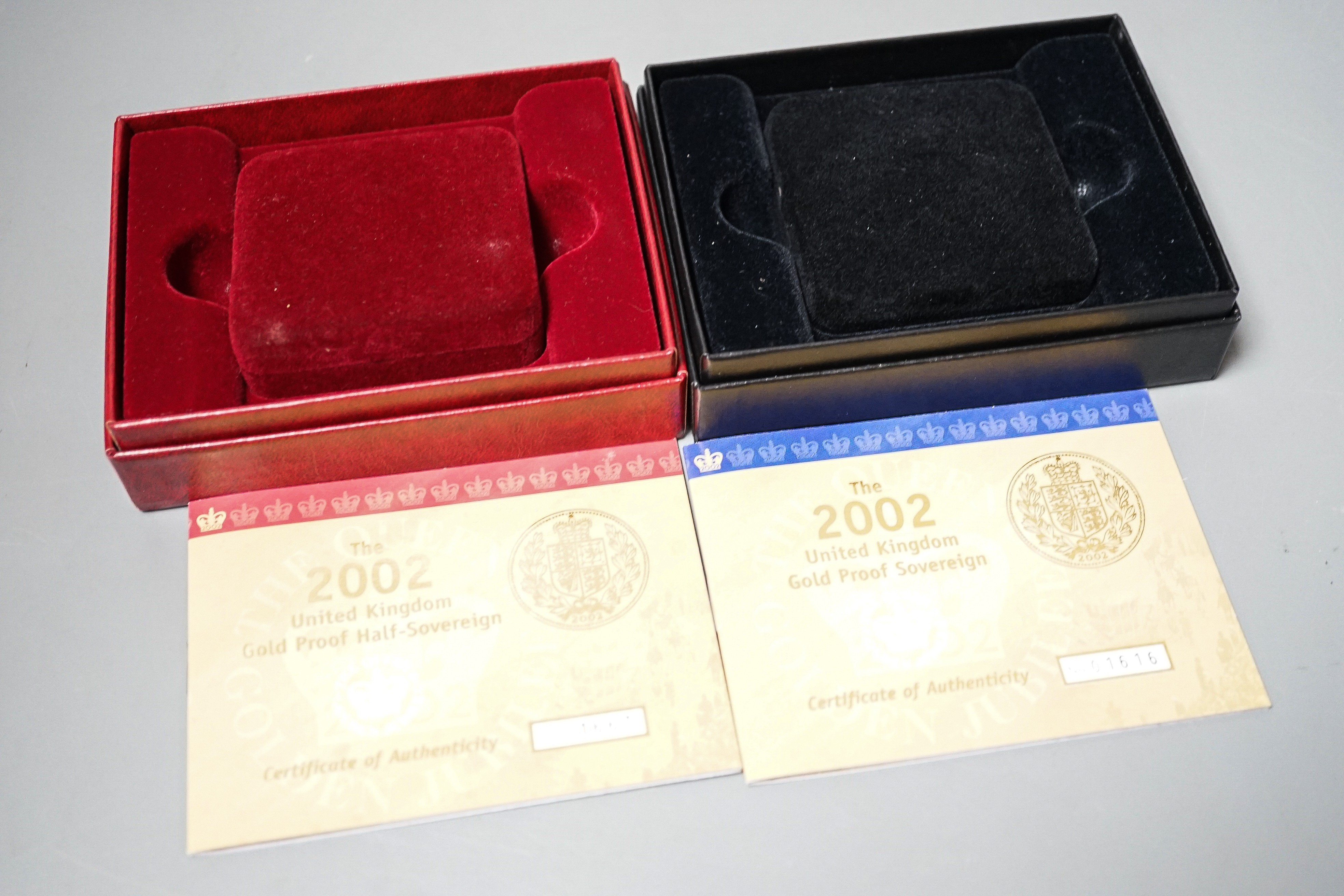 A Royal Mint gold proof sovereign, 2002, cased with certificate and a similar half sovereign (2) - Image 8 of 8