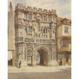 William Harding Smith (1848-1922), watercolour, Medieval gateway, signed, 42 x 34cm
