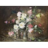 Endre Kompoczy Balogh (1911-1977), oil on canvas, Mixed blossoms, signed, with 1963 Stacey Marks