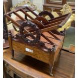 A Regency mahogany three division Canterbury, width 49cm, depth 35cm, height 49cm