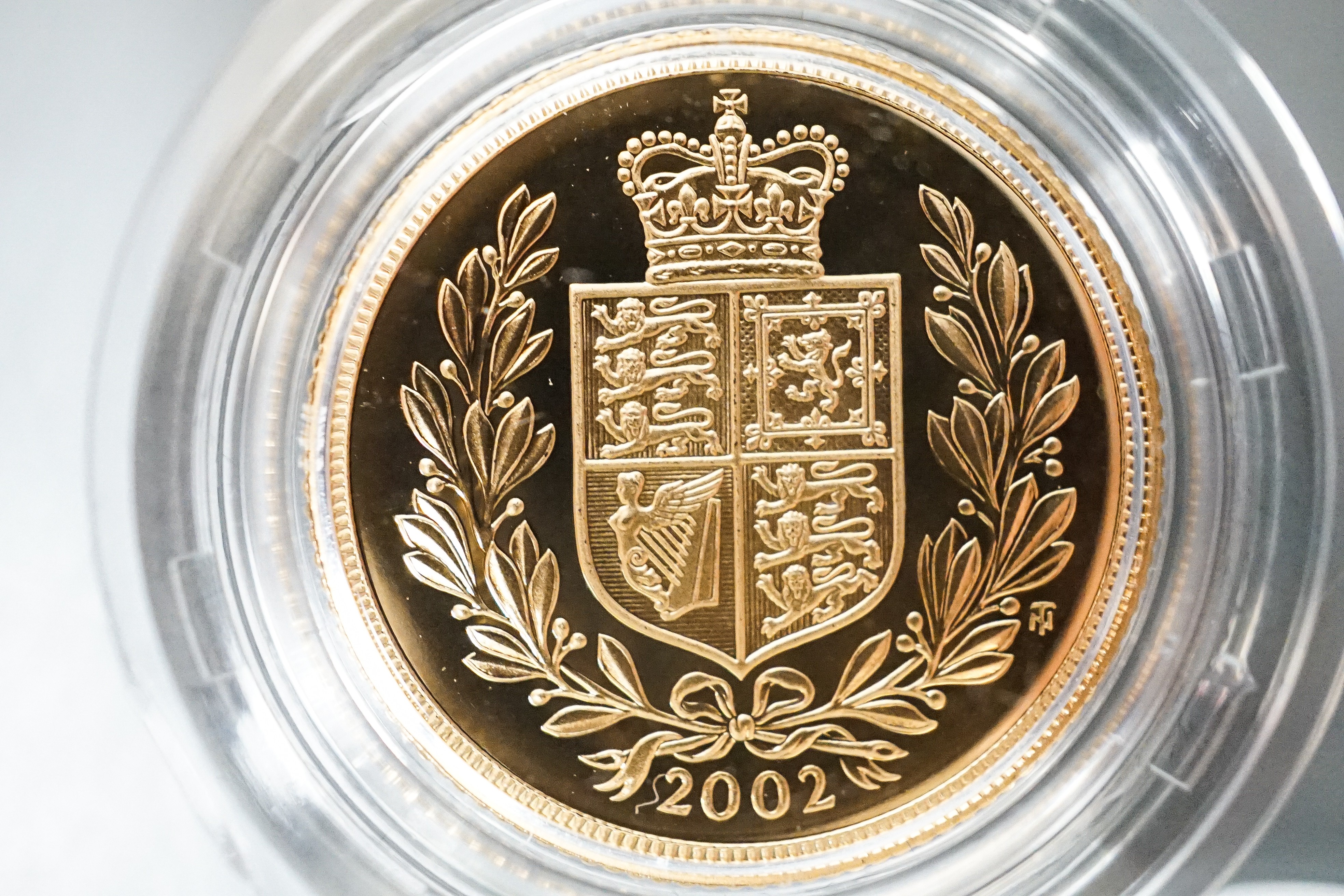 A Royal Mint gold proof sovereign, 2002, cased with certificate and a similar half sovereign (2) - Image 2 of 8