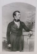 Frances Holl after George Richmond, engraving, Portrait of a gentleman, 43 x 28cm